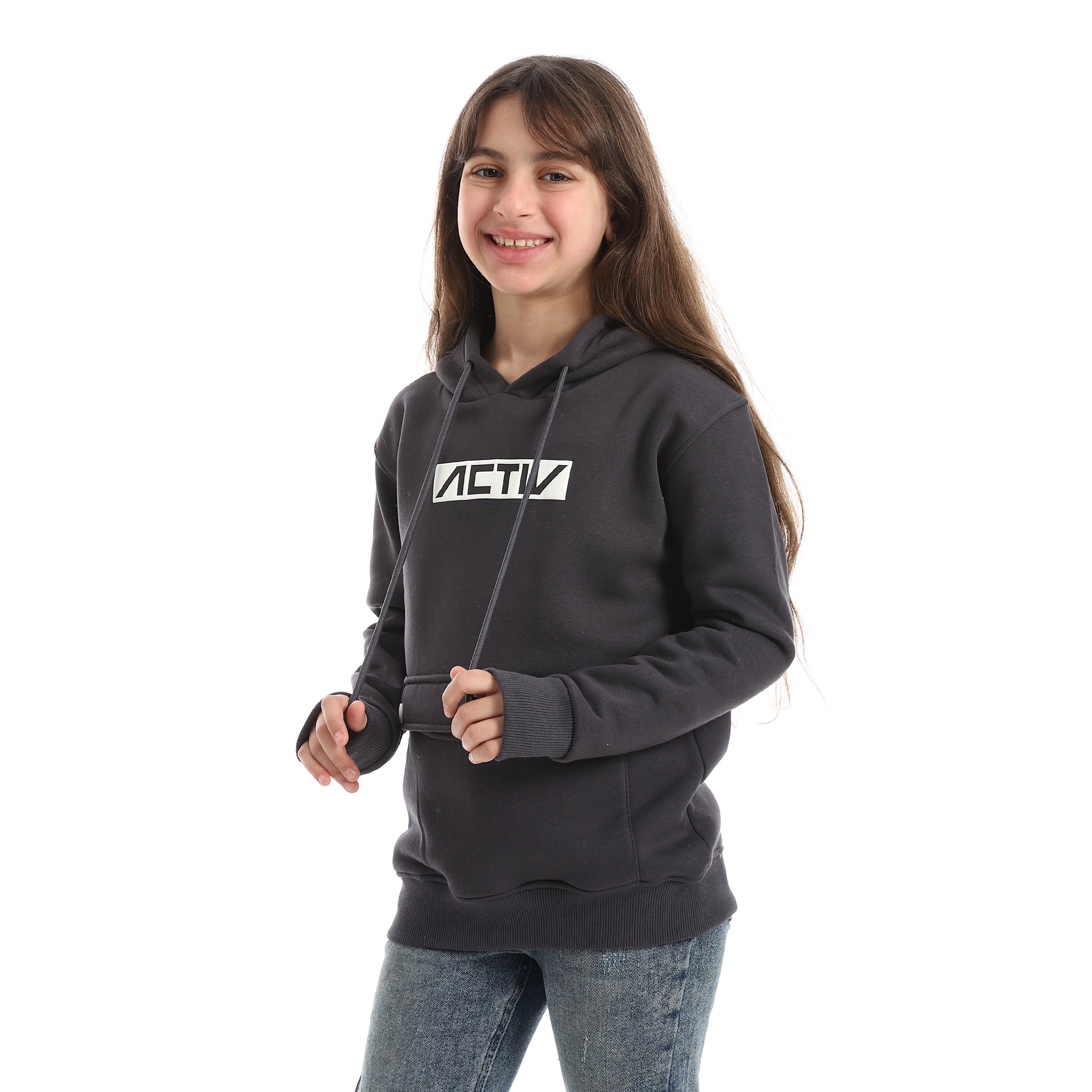 ACTIV GIRLS' HOODIE - IRON