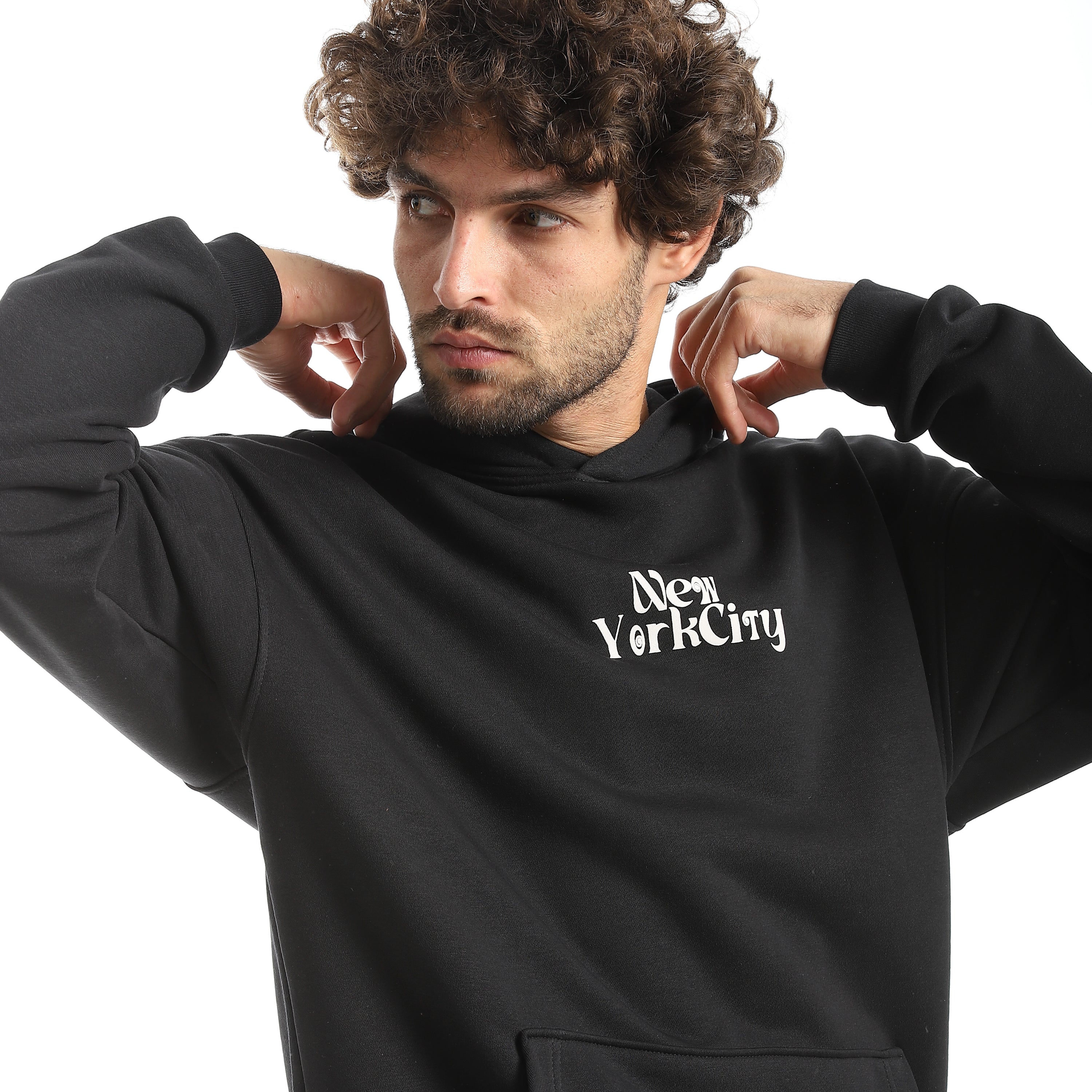 سويت شيرت اكفت رجالي كابشون - اسود