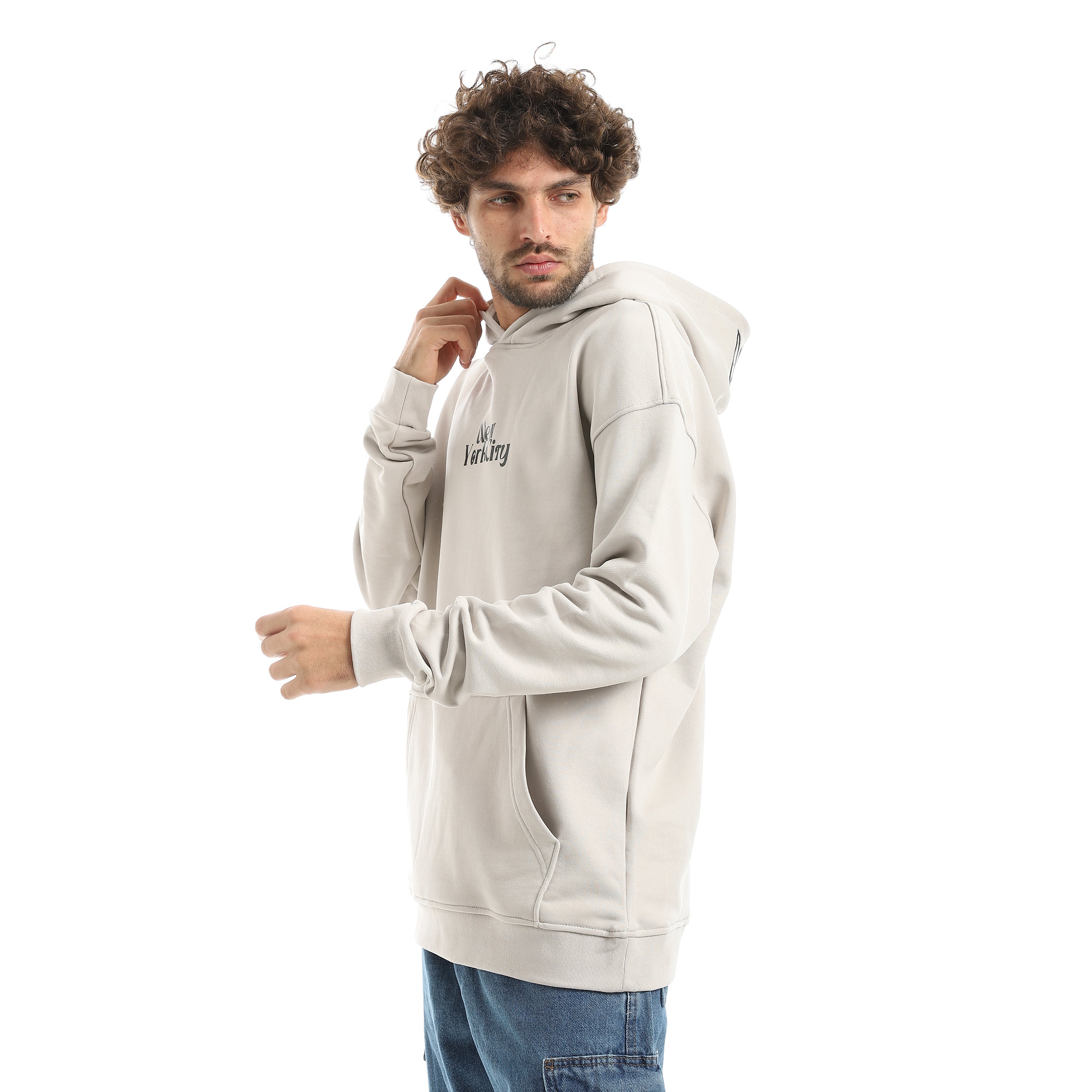 سويت شيرت اكفت رجالي كابشون - فضي