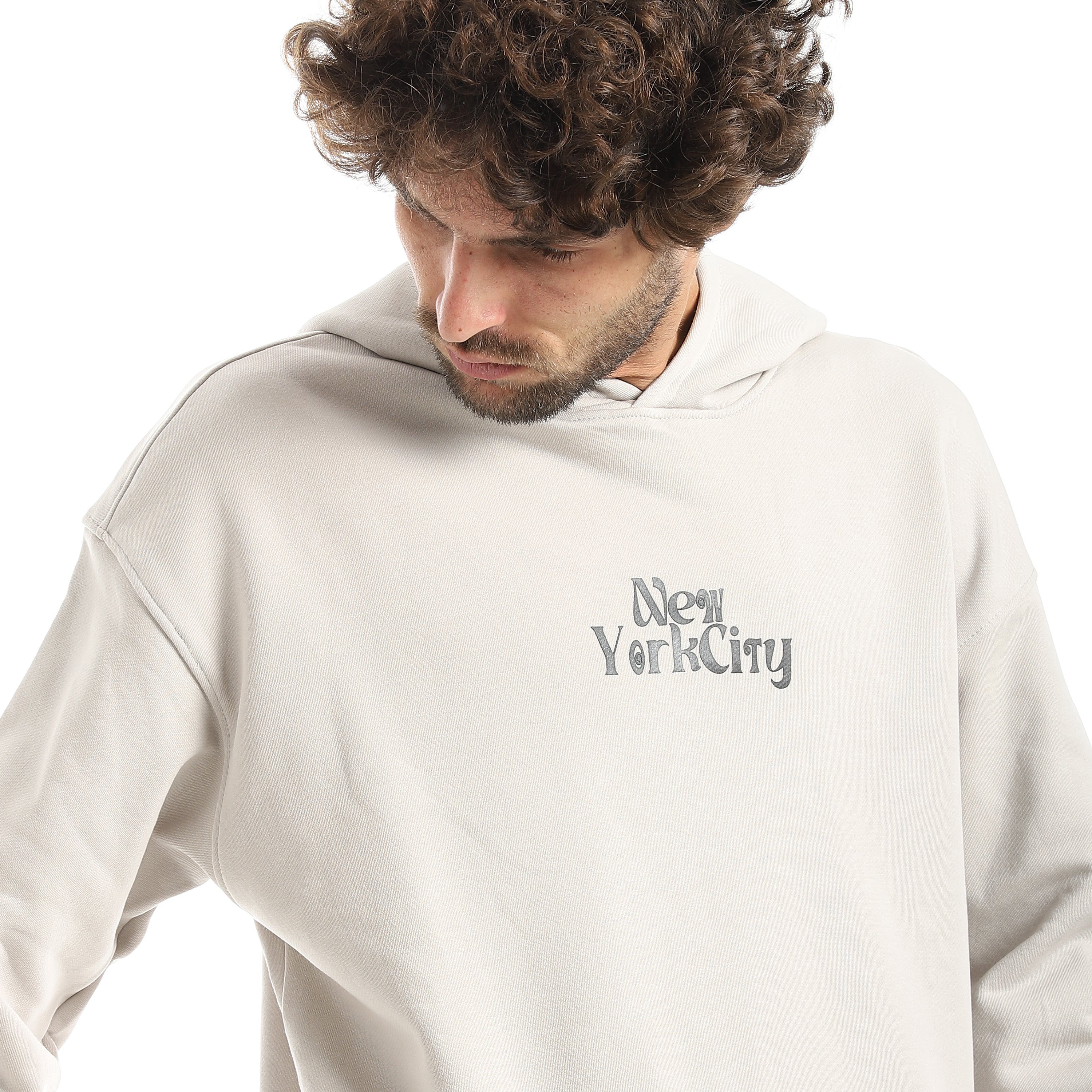 سويت شيرت اكفت رجالي كابشون - فضي