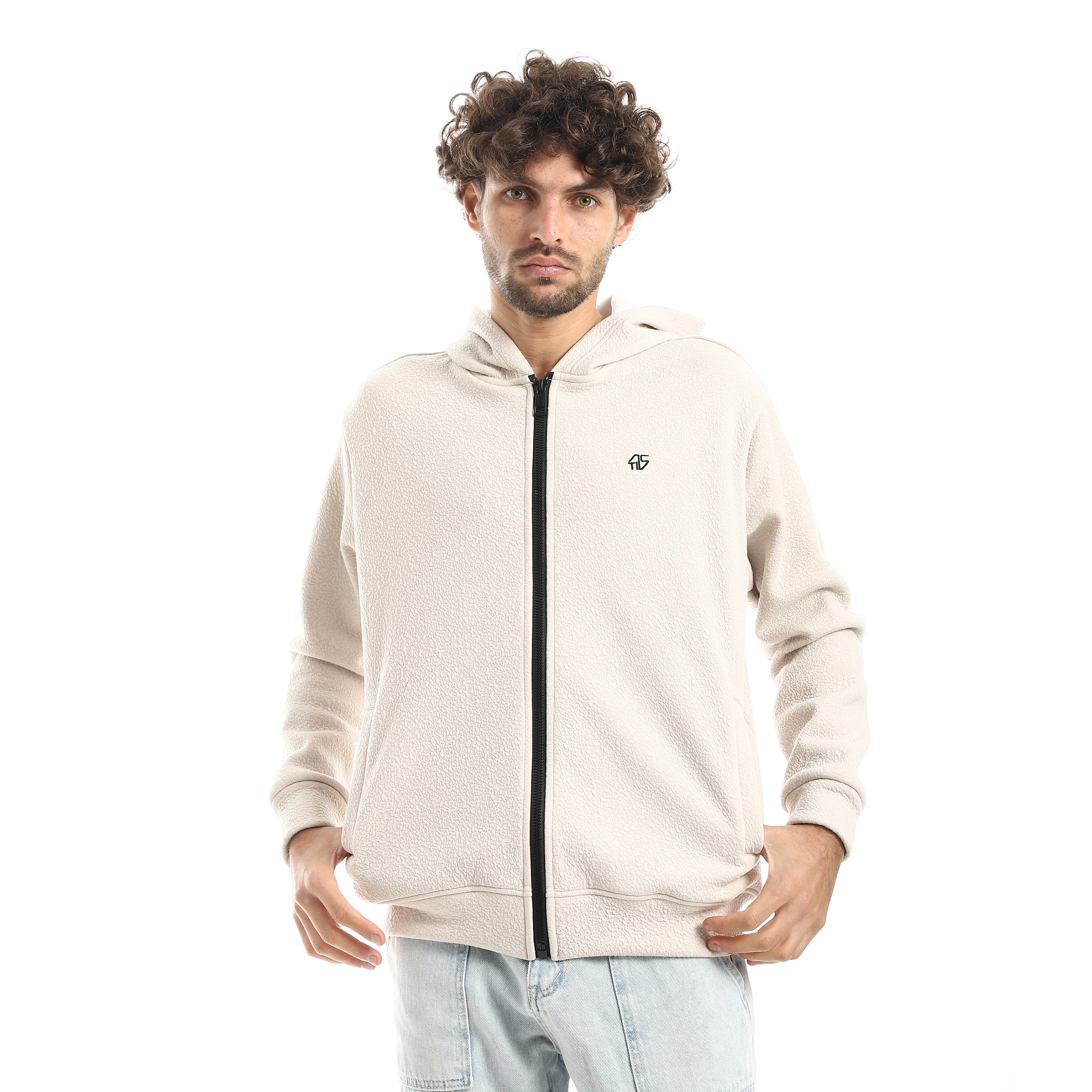 ACTIV MEN'S FULL-ZIP HOODIE - BEIGE