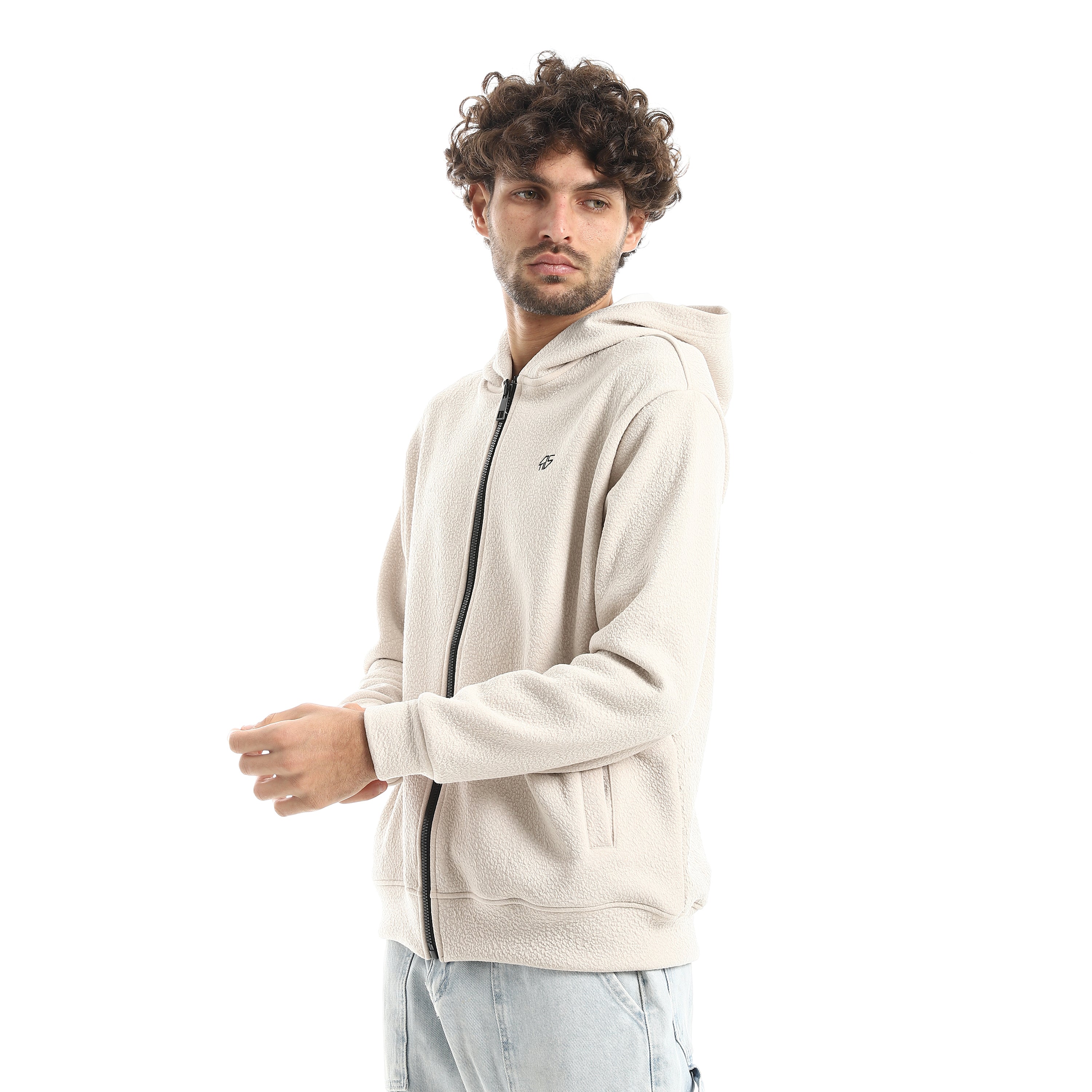 ACTIV MEN'S FULL-ZIP HOODIE - BEIGE