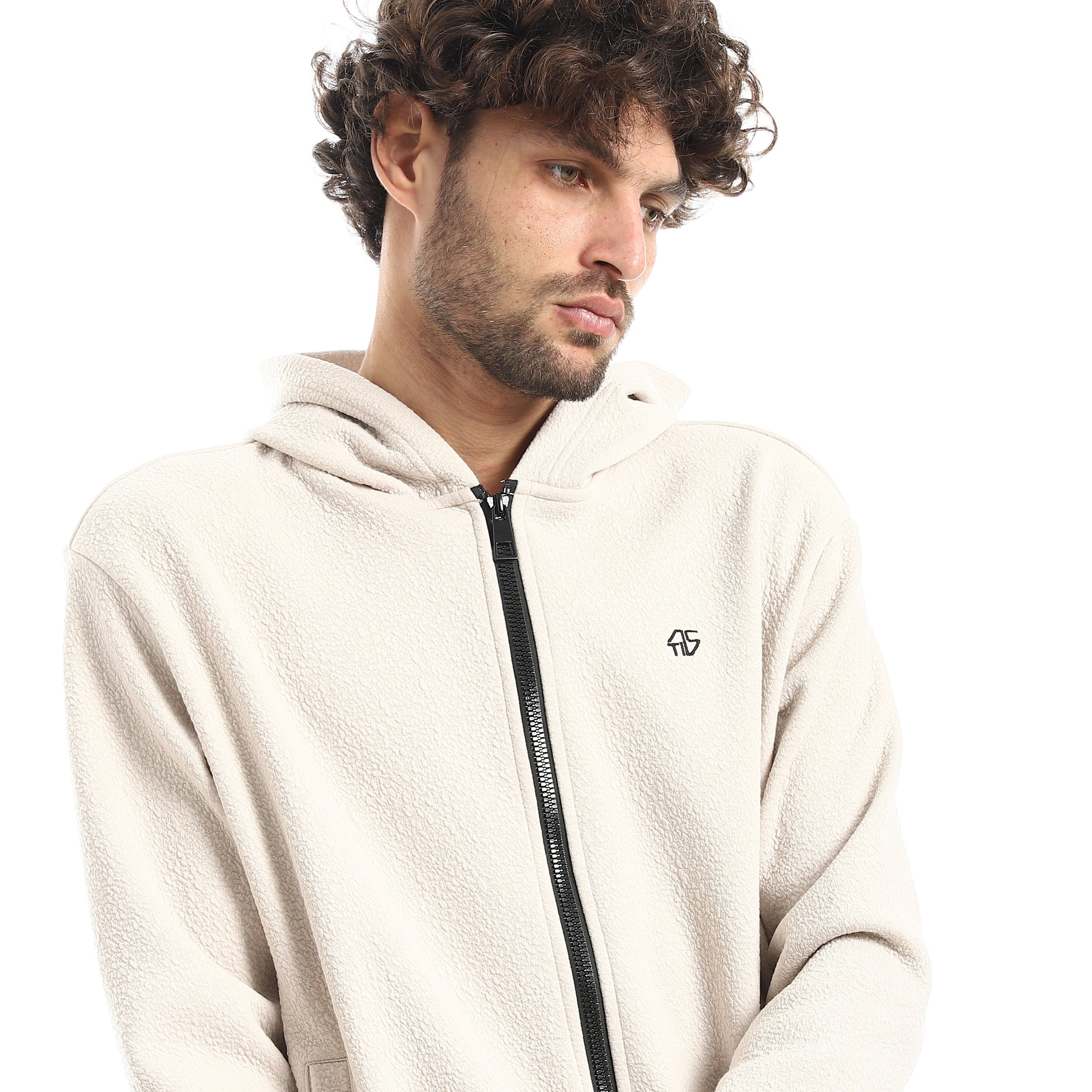 ACTIV MEN'S FULL-ZIP HOODIE - BEIGE