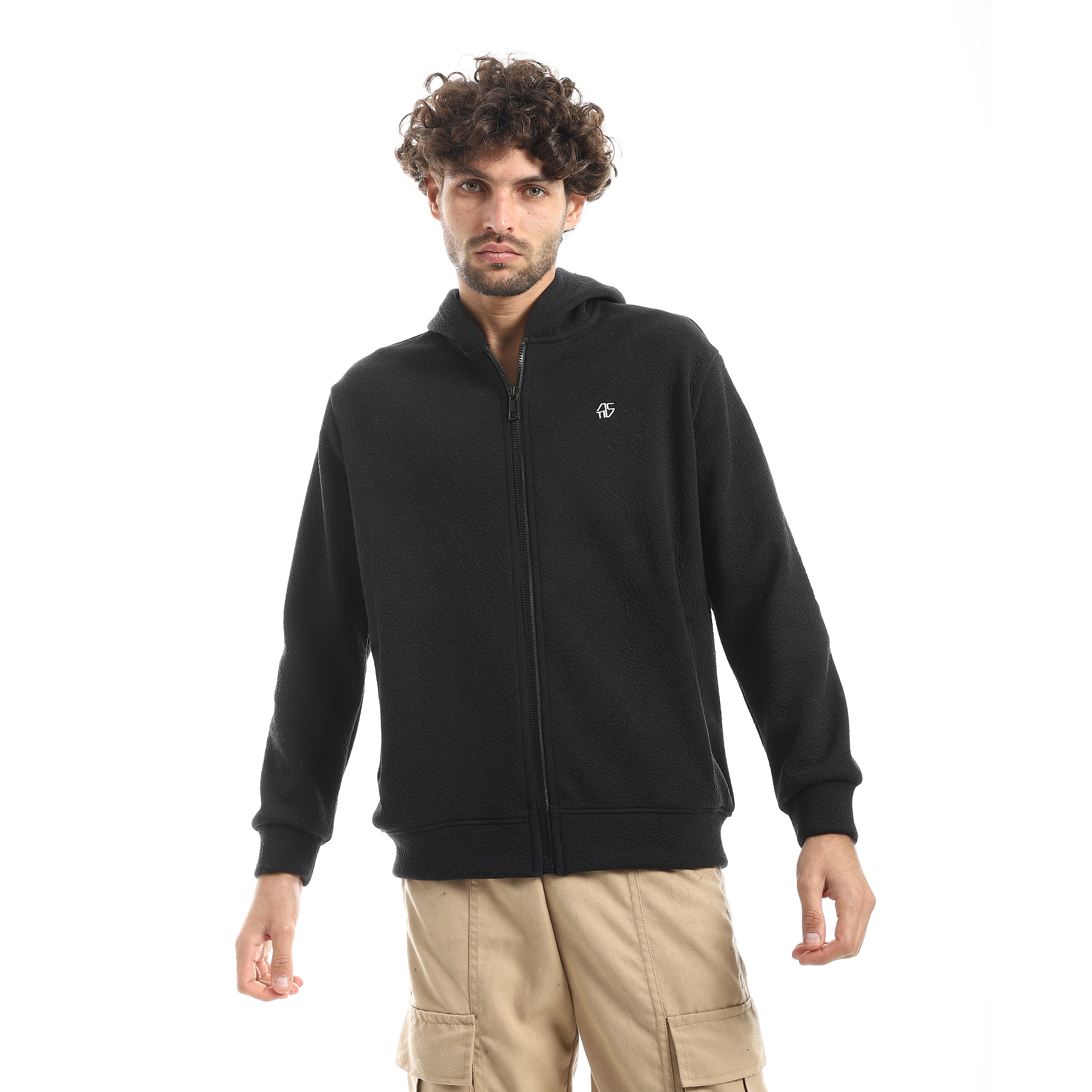 ACTIV MEN'S FULL-ZIP HOODIE - BLACK