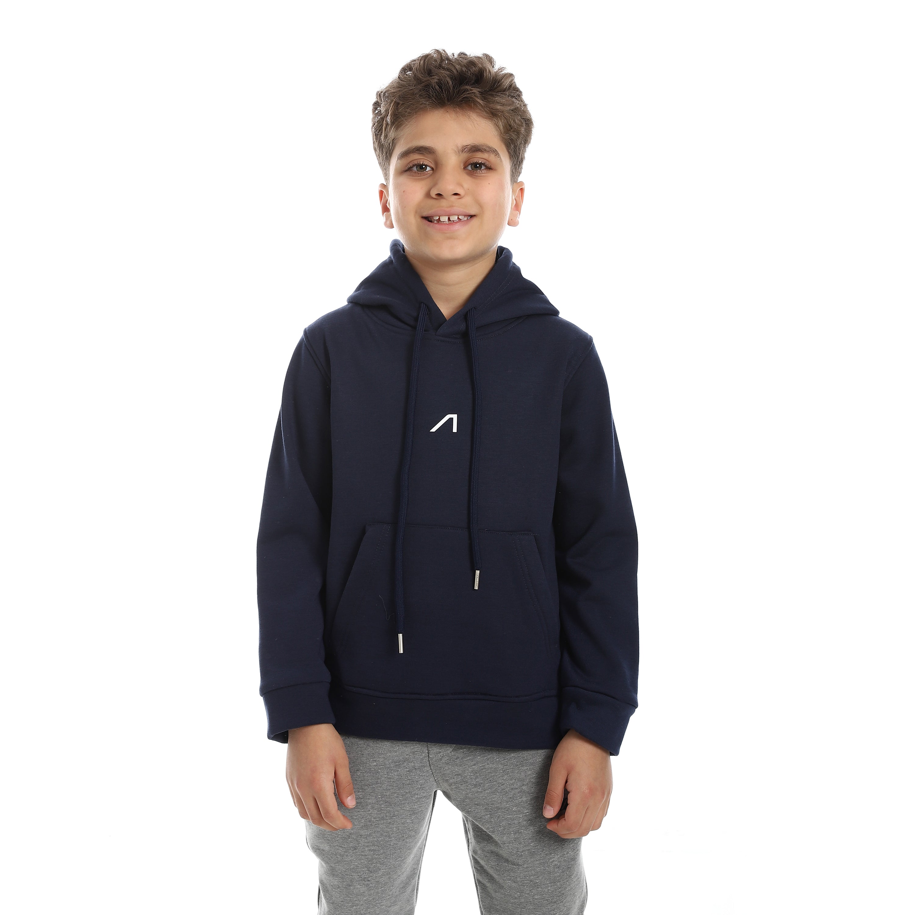 BOYS OVERSIZED BASIC HOODIE - D.BLUE