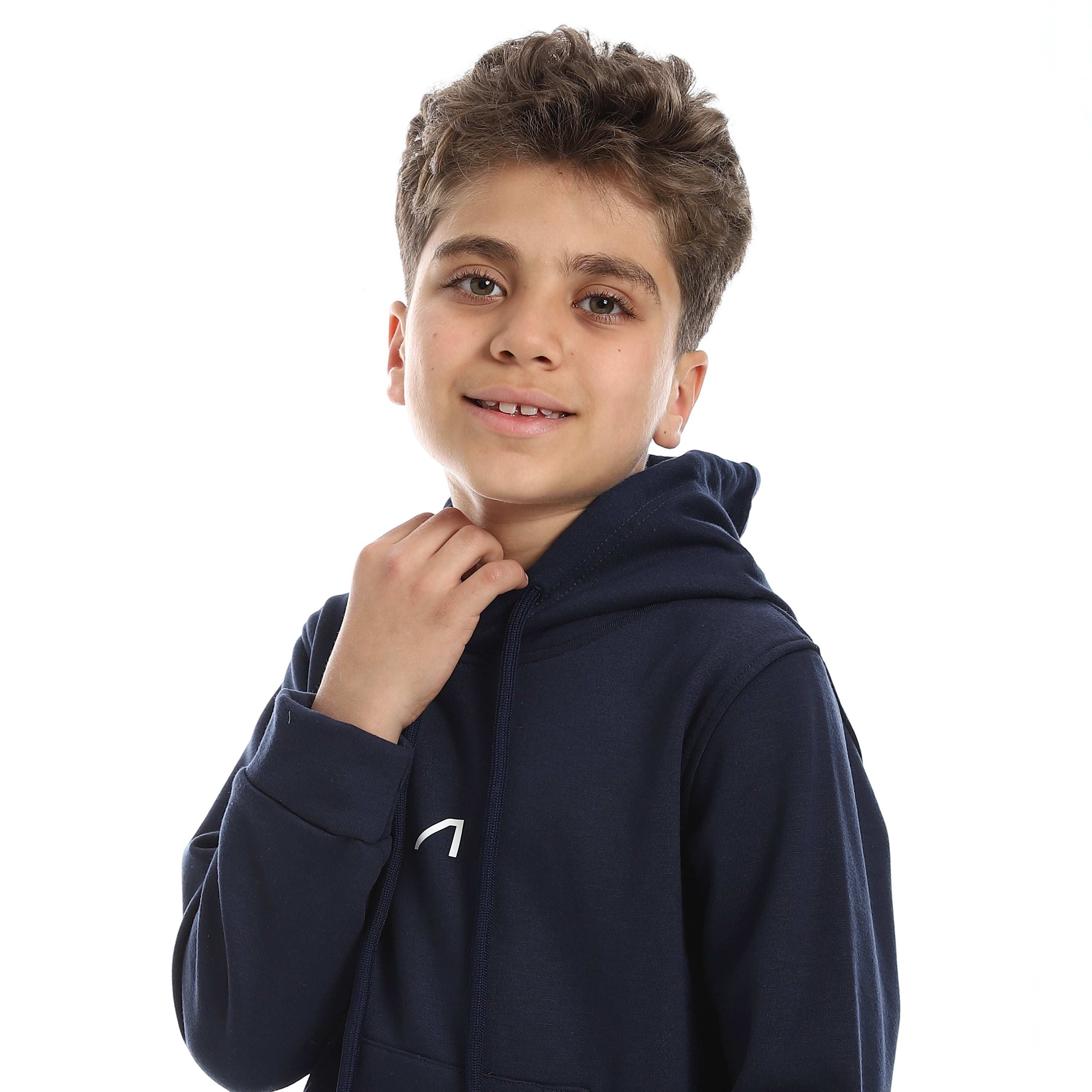 BOYS OVERSIZED BASIC HOODIE - D.BLUE
