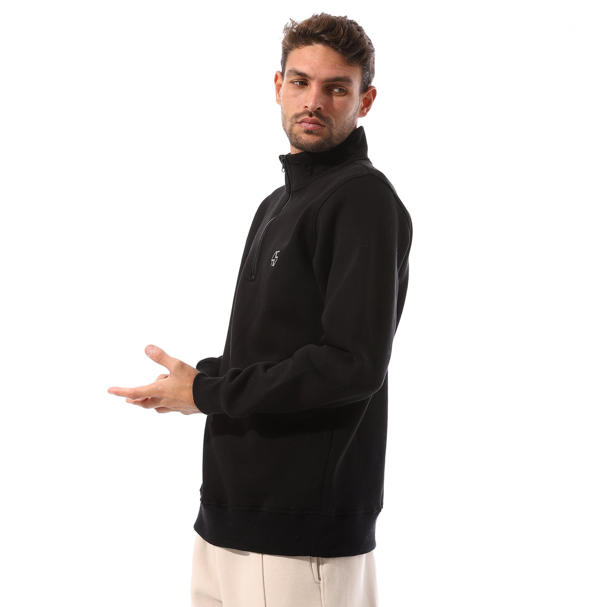 ACTIV STAND HALFZIP SWEATSHIRT - BLACK