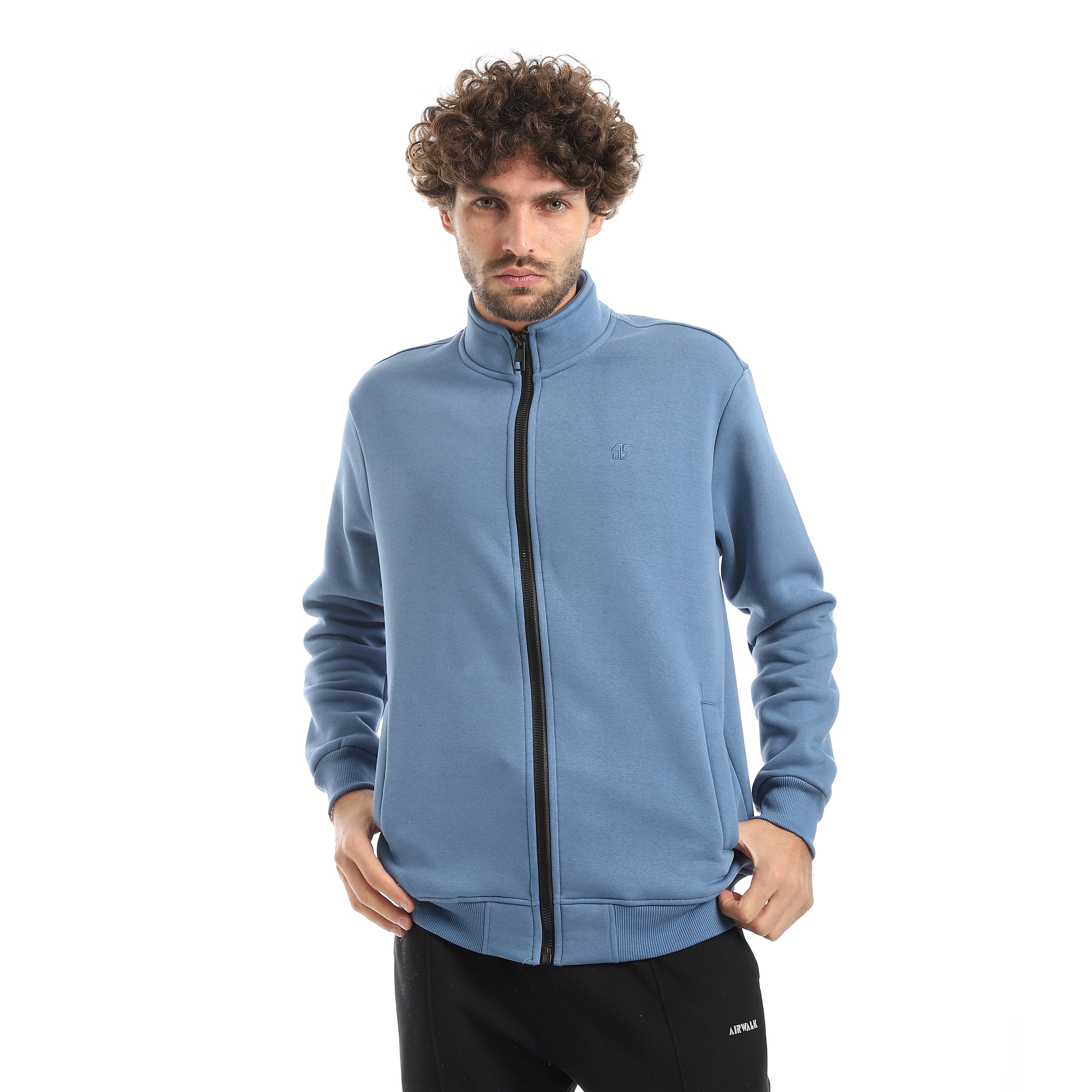 سويت شيرت اكتف سوستة كاملة - إنديجو