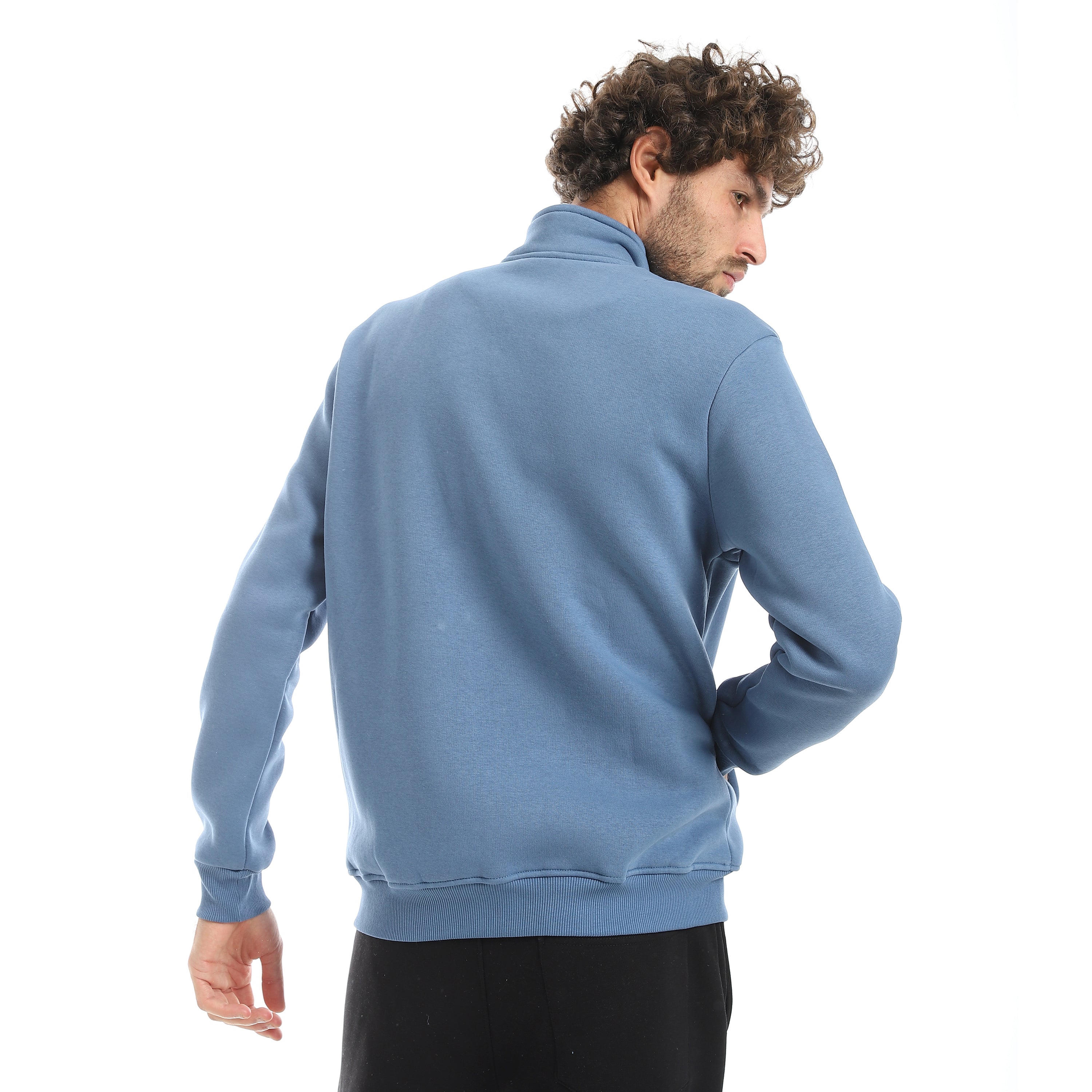 سويت شيرت اكتف سوستة كاملة - إنديجو