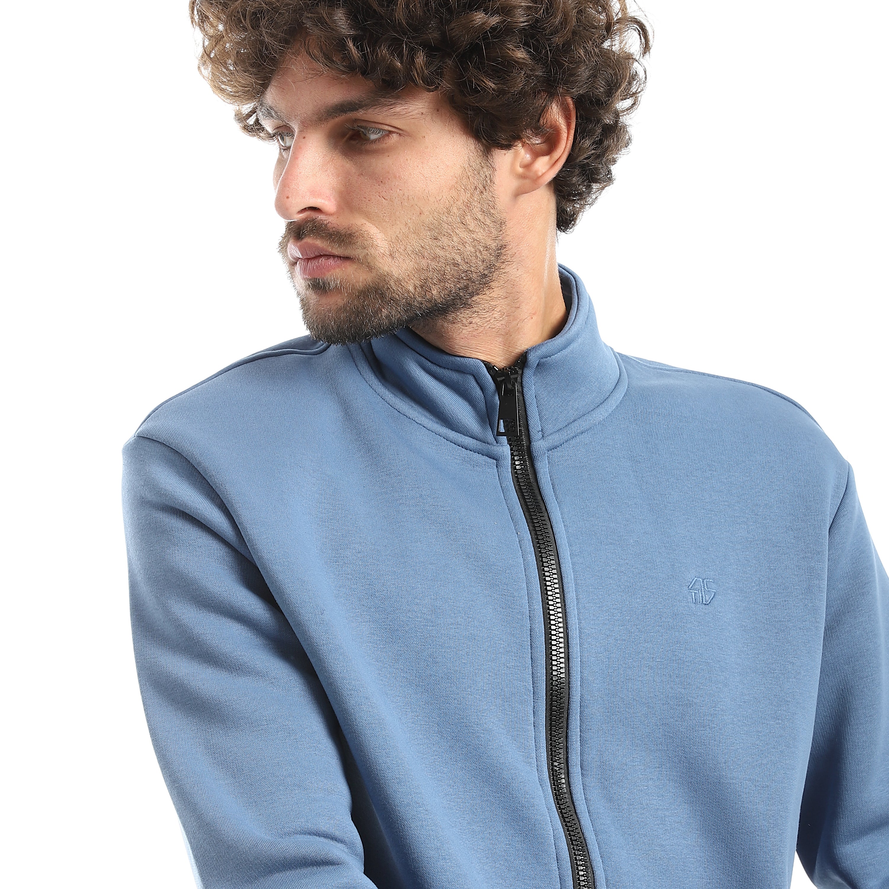 سويت شيرت اكتف سوستة كاملة - إنديجو