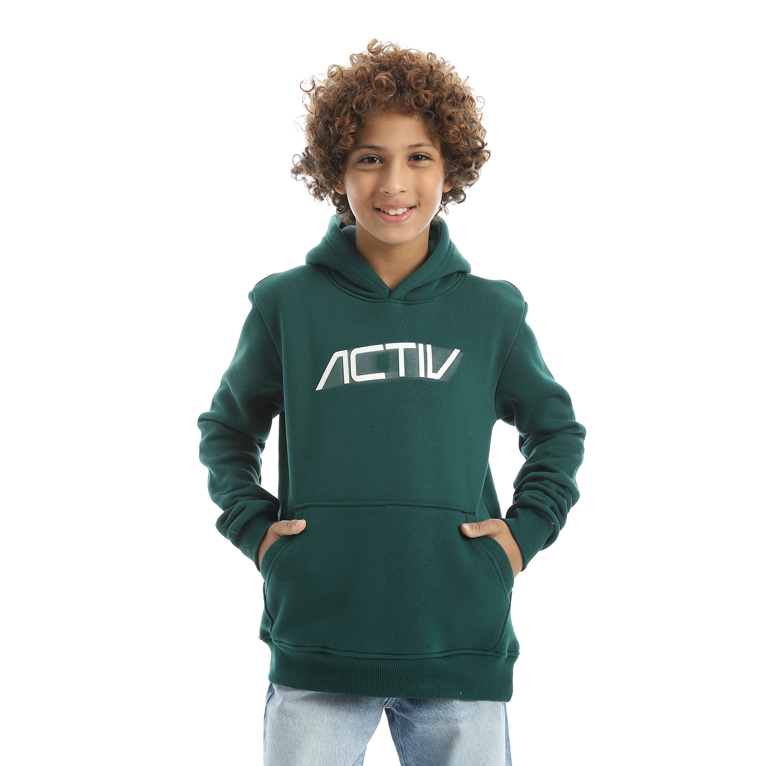 سويت شيرت اكتف اطفالي بزنط - زيتي