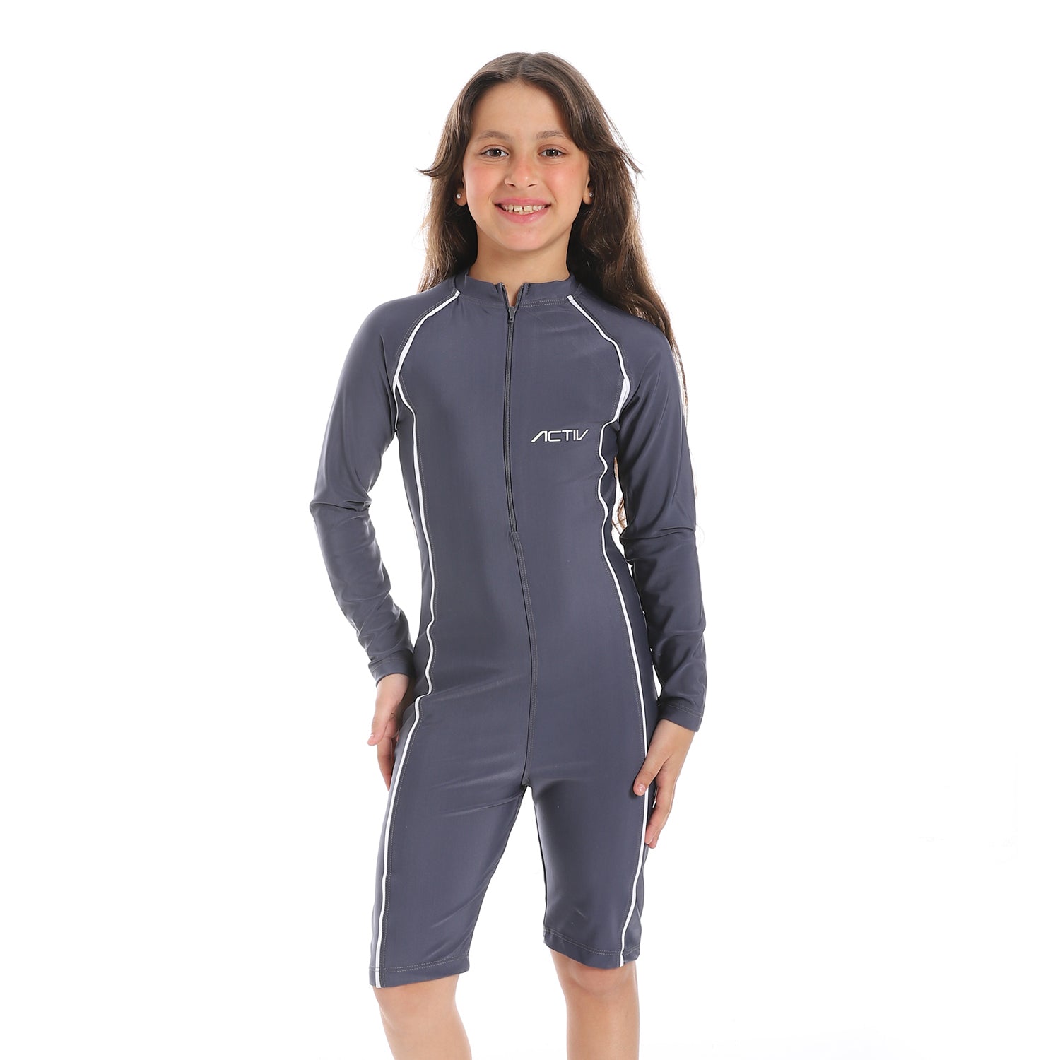 ACTIV GIRLS S/S SWIMWEAR - GREY