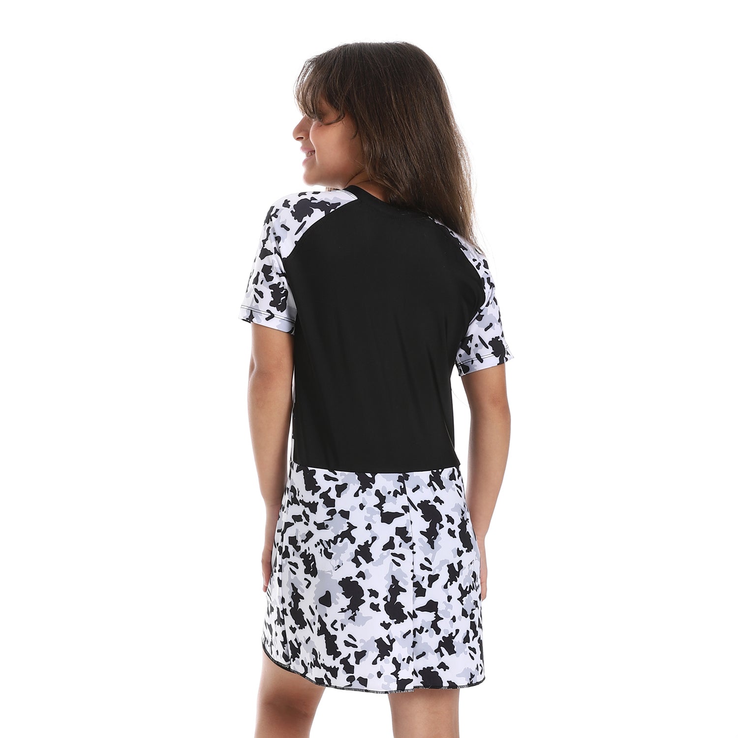 GIRLS GRAPHIC S/S SWIMWEAR - WHITE