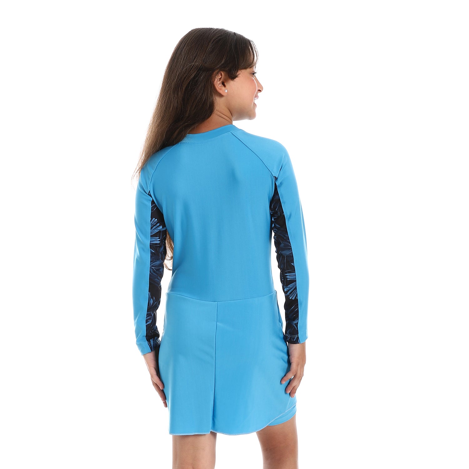 GIRLS GRAPHIC L/S SWIMWEAR - SKY BLUE