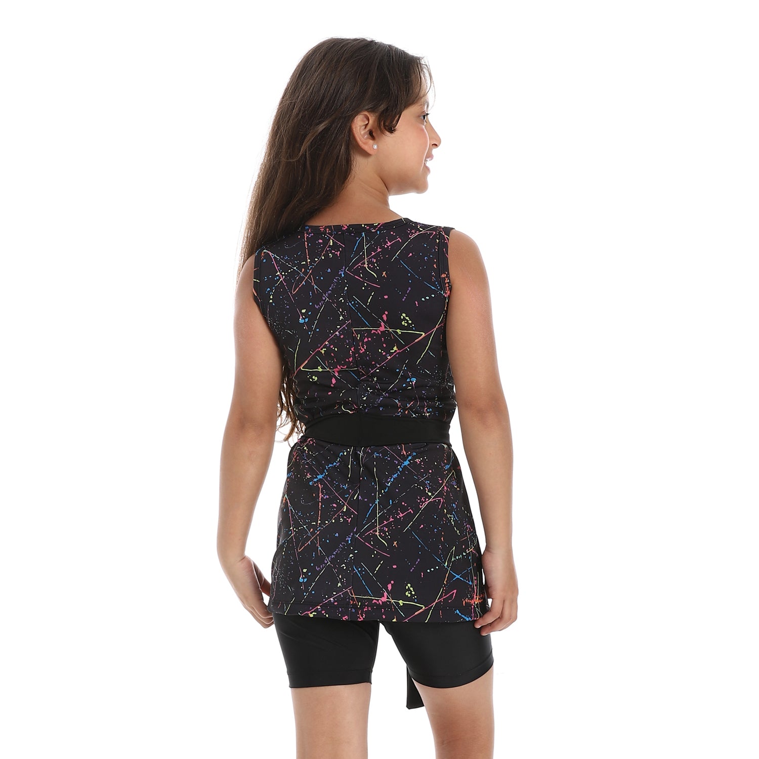 GIRLS GRAPHIC CUT SWIMWEAR - BLACK
