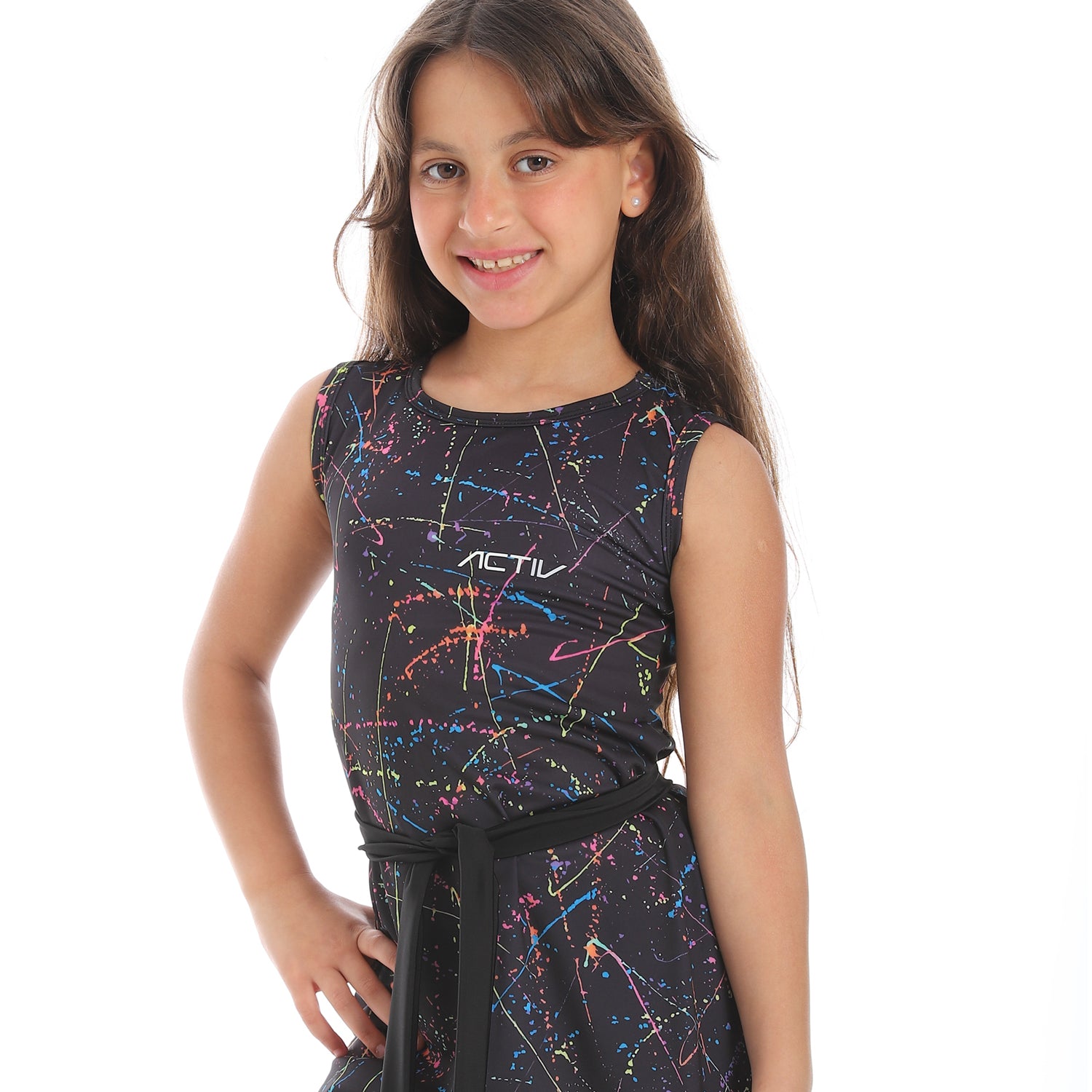 GIRLS GRAPHIC CUT SWIMWEAR - BLACK