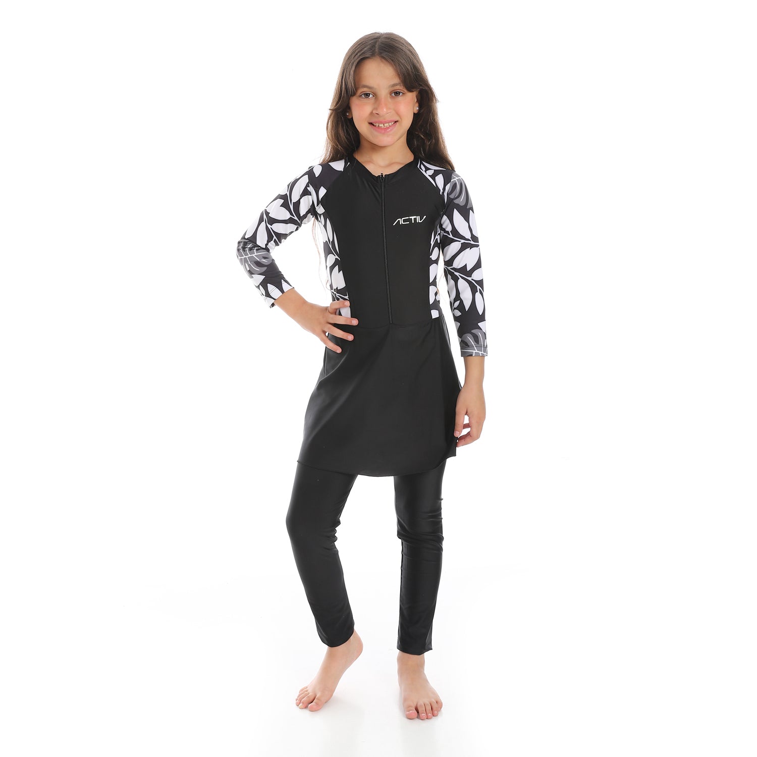 GIRLS GRAPHIC SWIMWEAR - BLACK