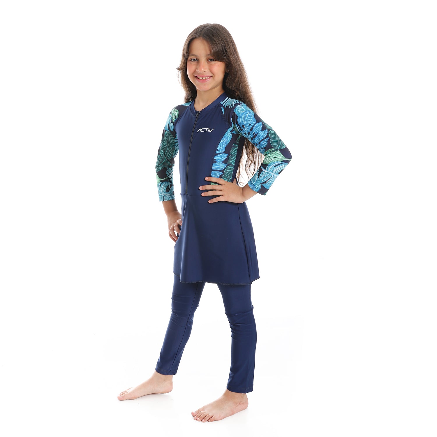 GIRLS GRAPHIC SWIMWEAR - NAVY
