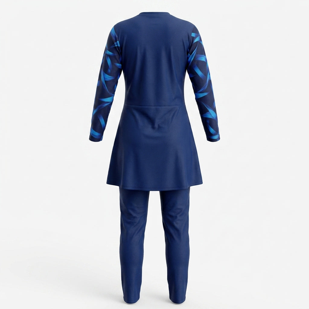 GIRLS L/S SWIMSUIT 3 PIECES - كحلي