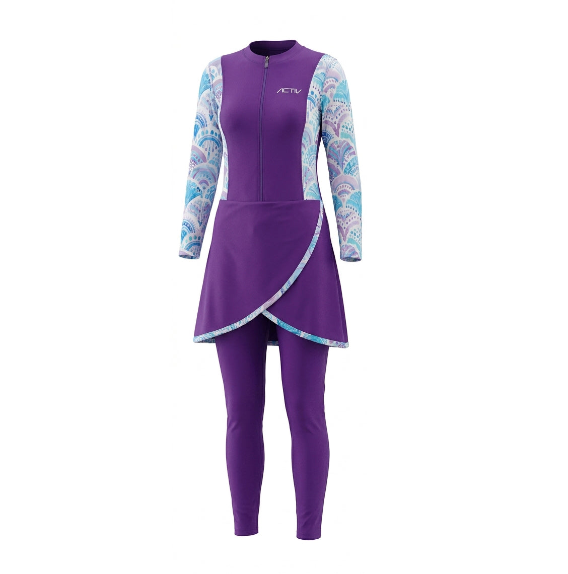 GIRLS L/S SWIMSUIT 3 PIECES - بنفسجي*كحلي