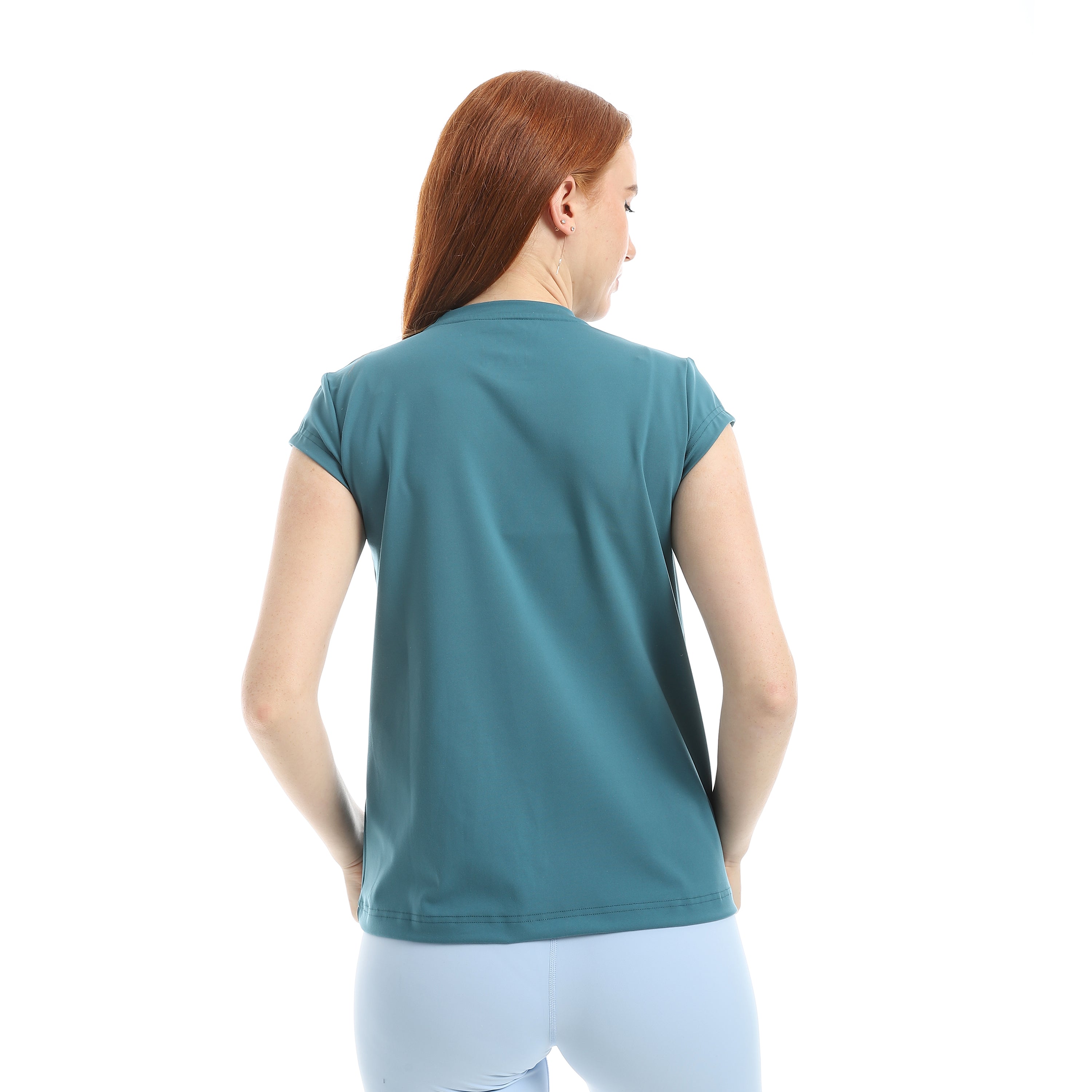 CAP SLEEVE TRAINING TOP - AQUA