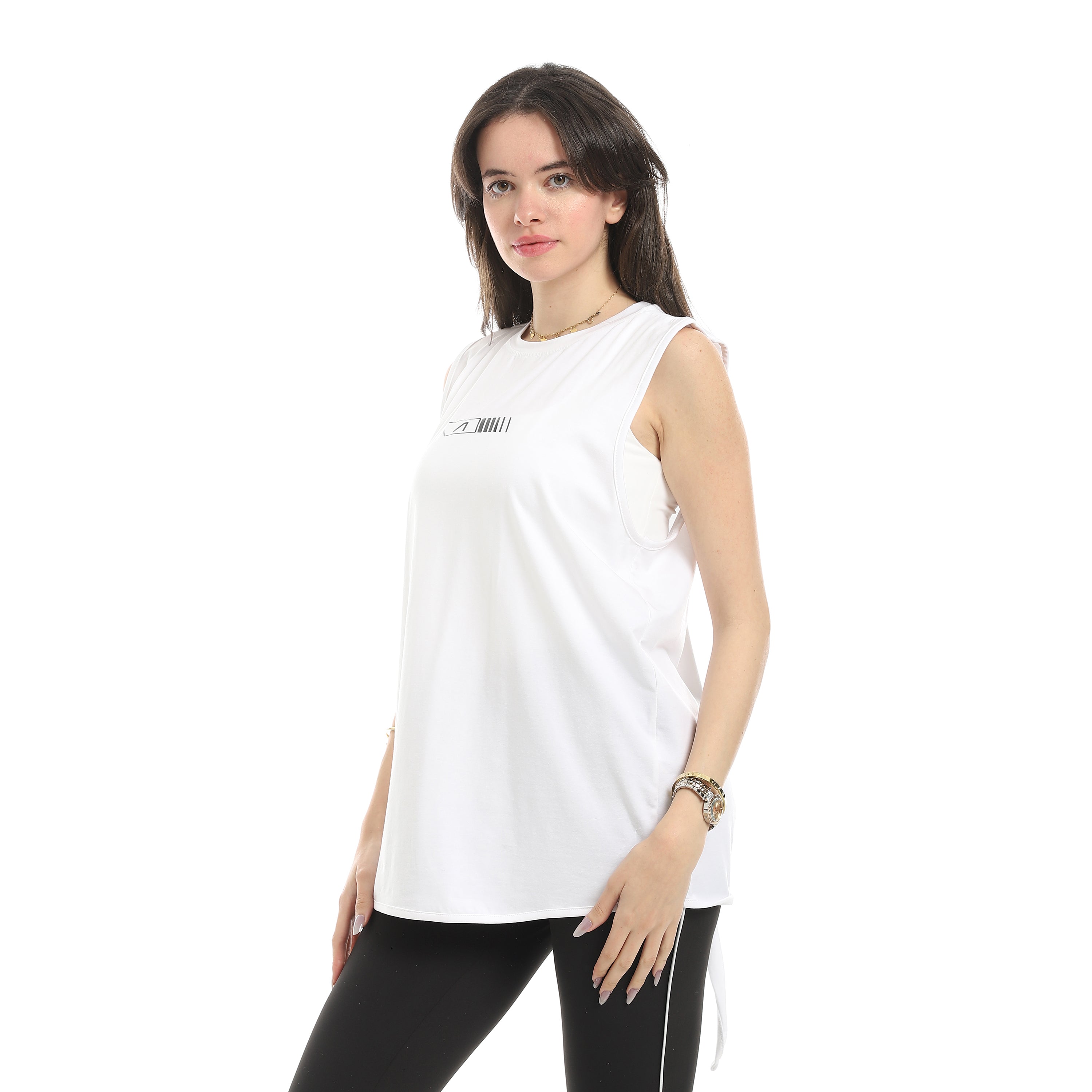 BACK TIE ACCENT TOP - WHITE