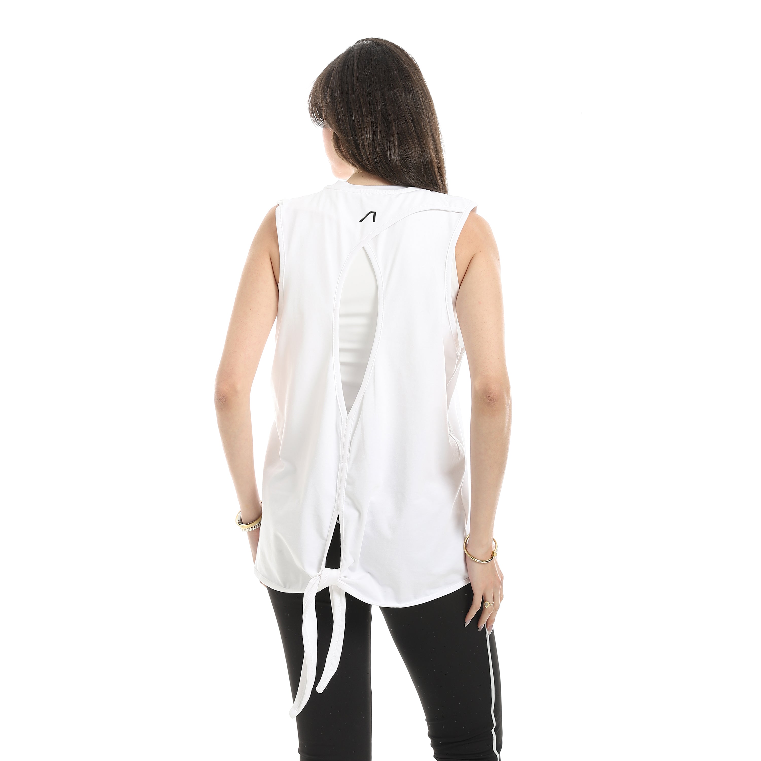 BACK TIE ACCENT TOP - WHITE