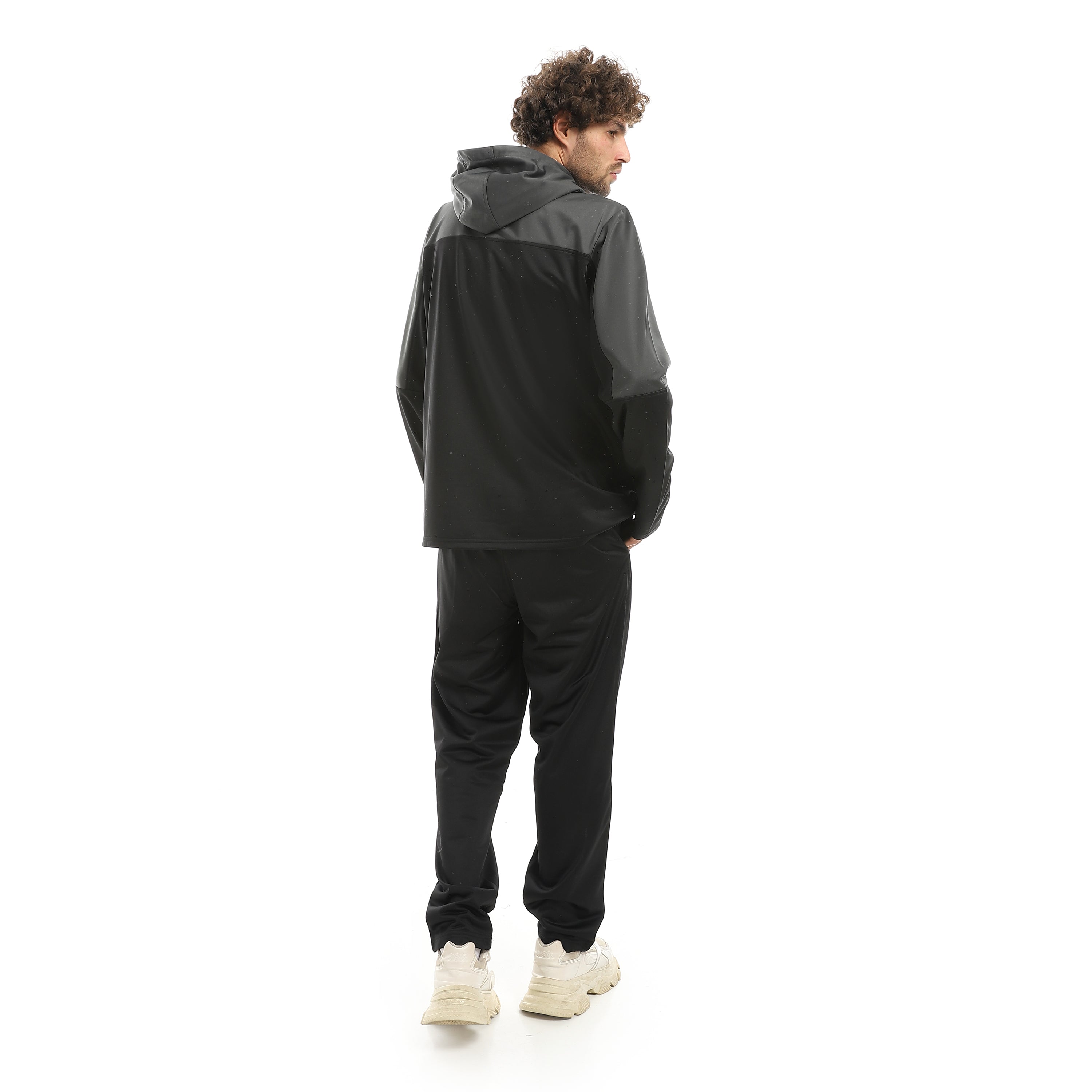TWO TONED PULSE FULL ZIP SET - GRY & BLK