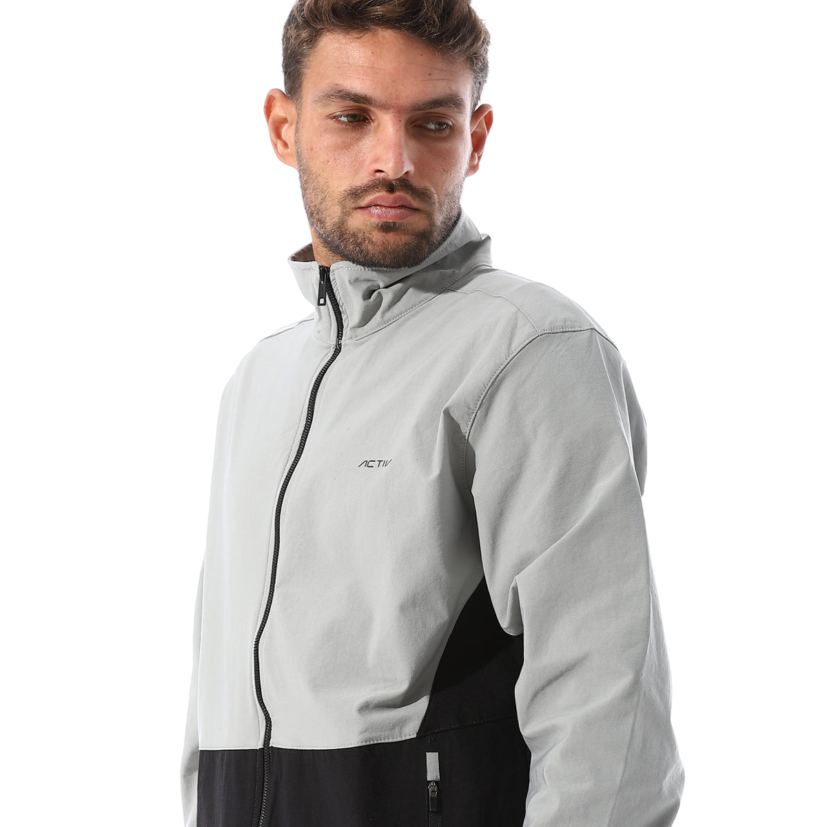 ACTIV MEN'S TRACK JACKET - GRY & BLK