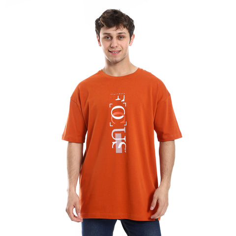 OVERSIZED FOCUS PRINT T-SHIRT - ORANGE