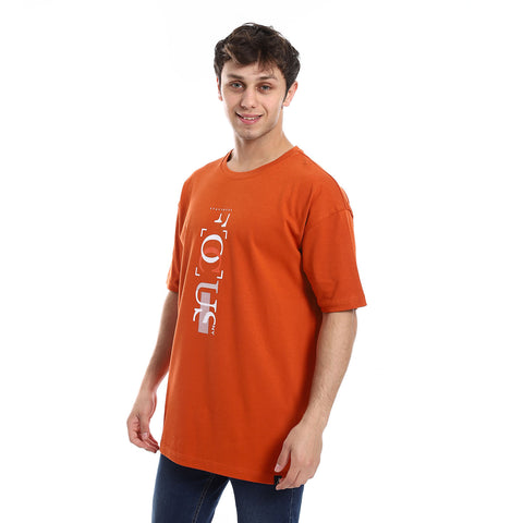 OVERSIZED FOCUS PRINT T-SHIRT - ORANGE