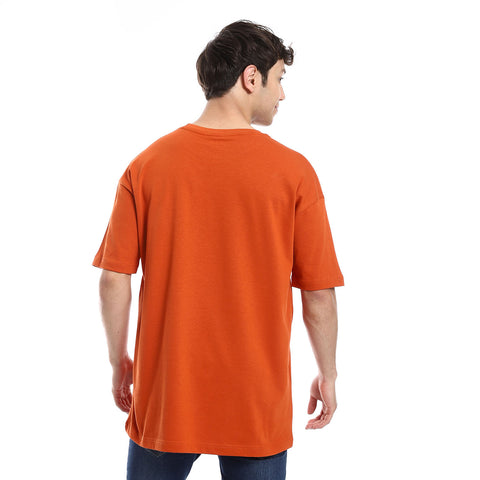 OVERSIZED FOCUS PRINT T-SHIRT - ORANGE