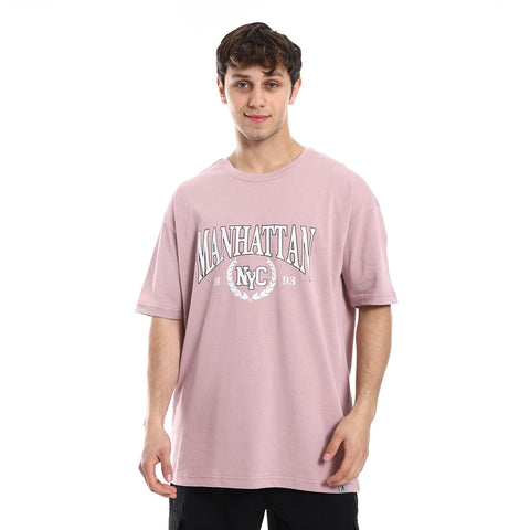 OVRSIZ MANHATTAN PRINT T-SHIRT - PINK