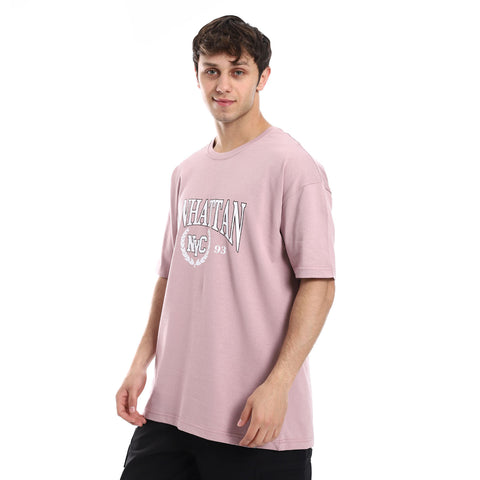 OVRSIZ MANHATTAN PRINT T-SHIRT - PINK