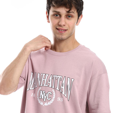 OVRSIZ MANHATTAN PRINT T-SHIRT - PINK