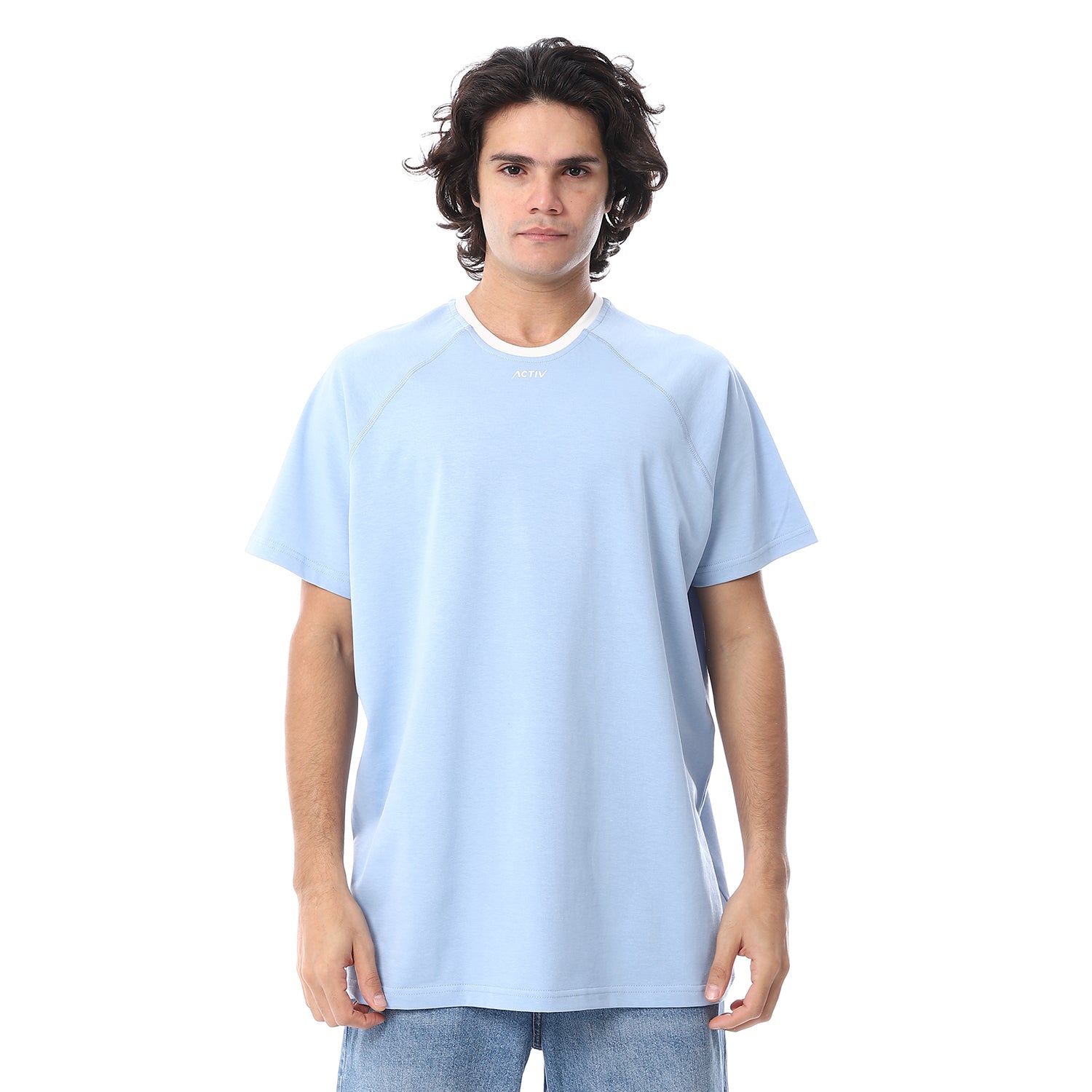 WHITE COLLAR REGLAN S/S TSHIRT - BABYBLUE