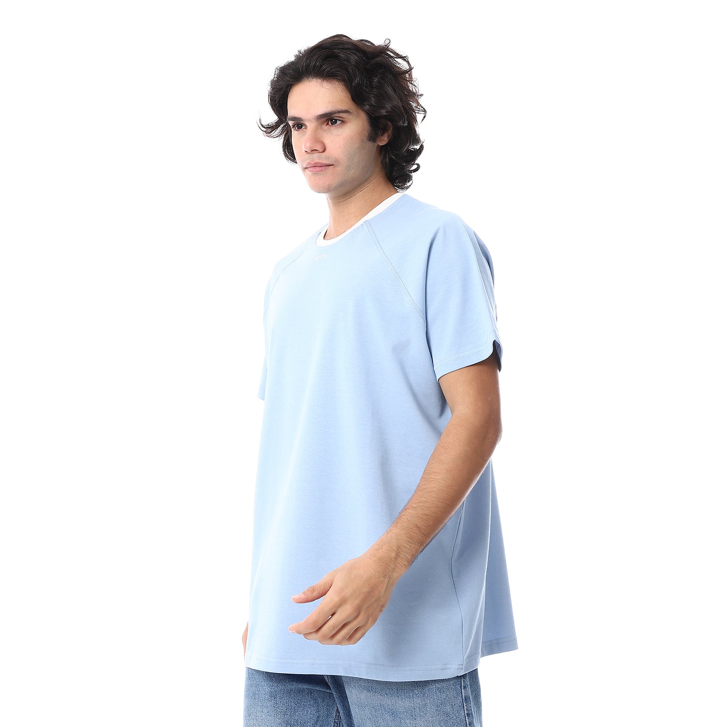 WHITE COLLAR REGLAN S/S TSHIRT - BABYBLUE