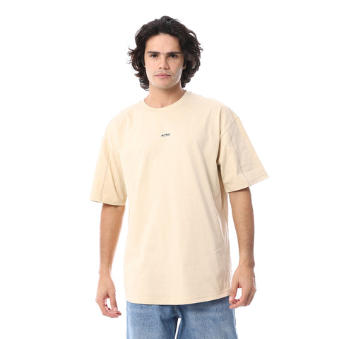 SEAM DETAIL OVERSIZED TSHIRT - BEIGE