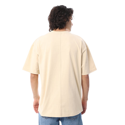 SEAM DETAIL OVERSIZED TSHIRT - BEIGE