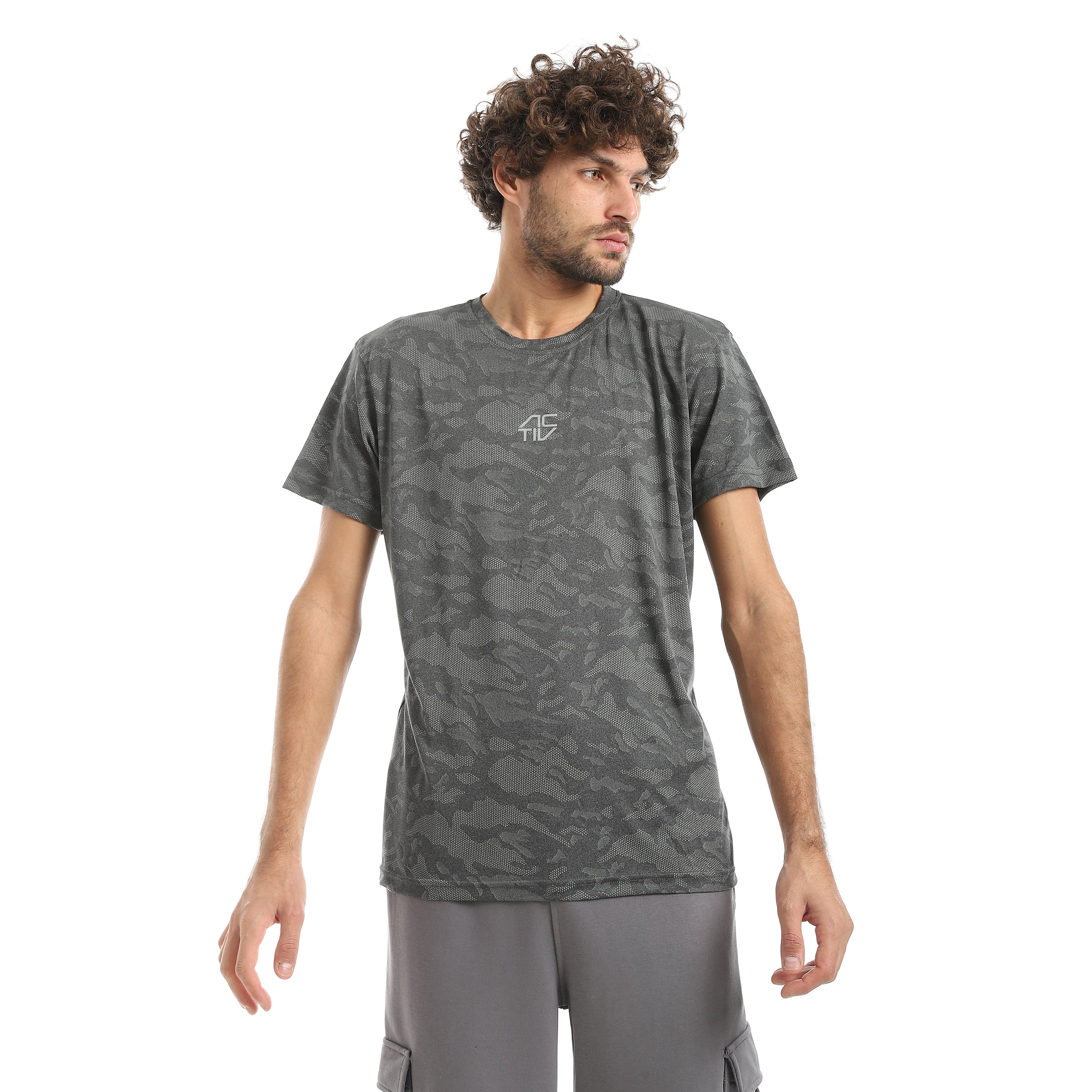 تي شيرت اكتف رجالي - رمادي