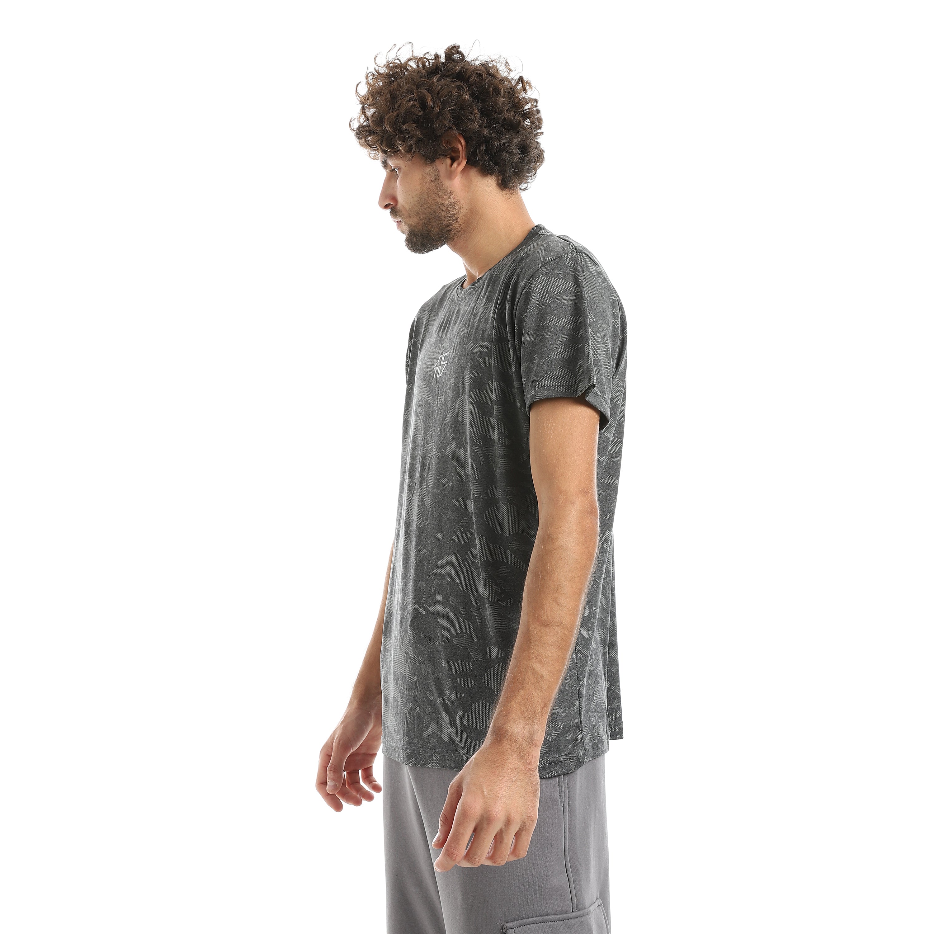 تي شيرت اكتف رجالي - رمادي