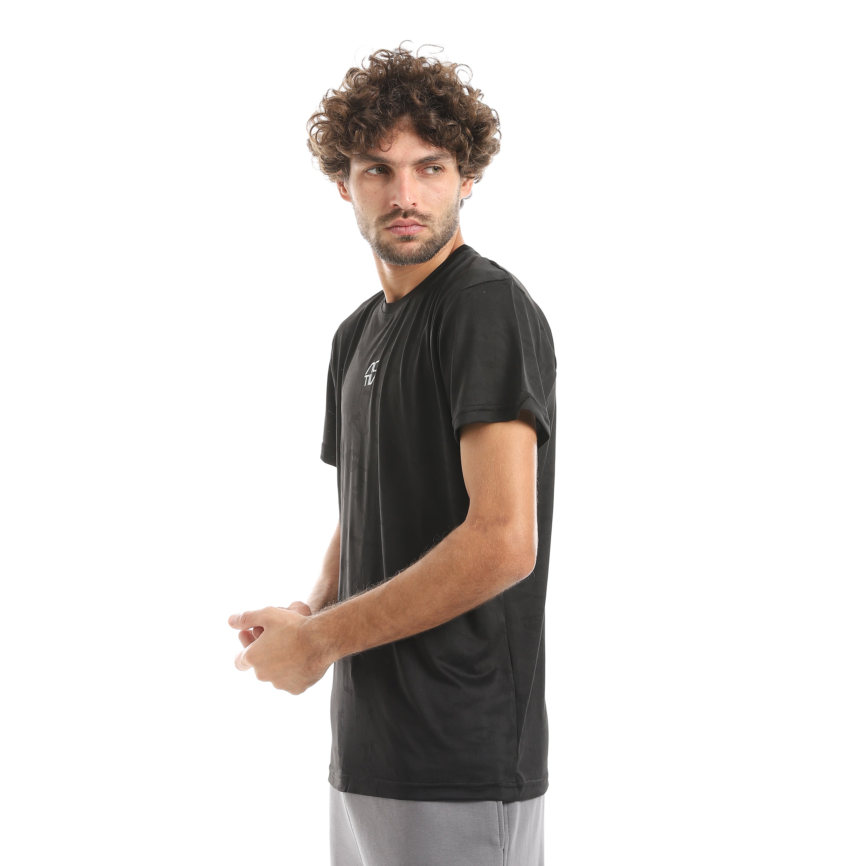 تي شيرت اكتف رجالي - اسود