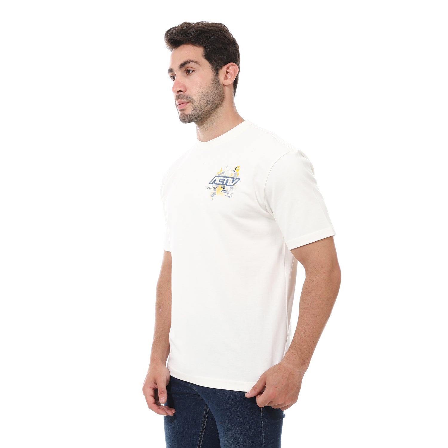 تى شيرت اكتف رجالى - ابيض