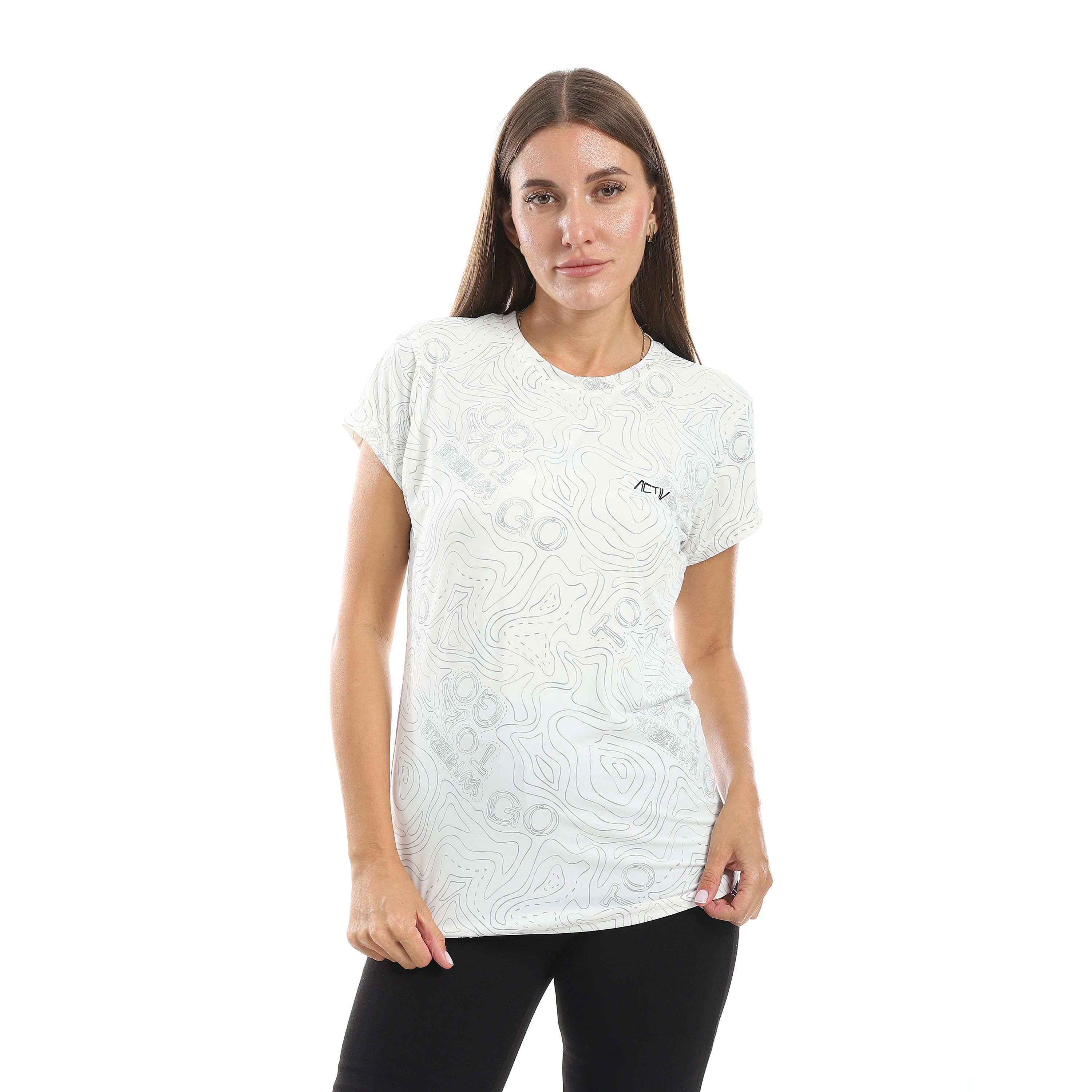 ACTIV WOMEN'S O T-SHIRT - WHT*GREY