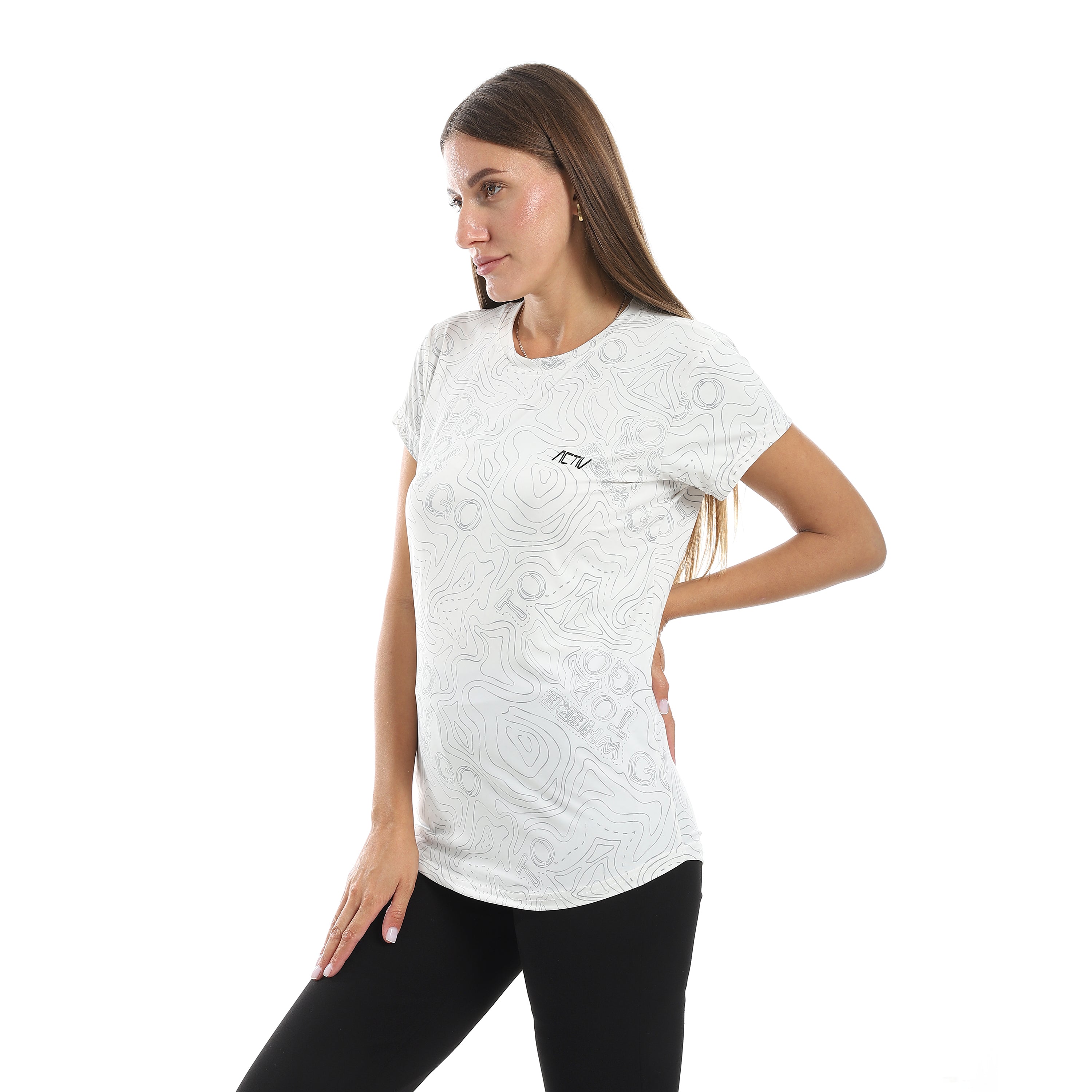 ACTIV WOMEN'S O T-SHIRT - WHT*GREY
