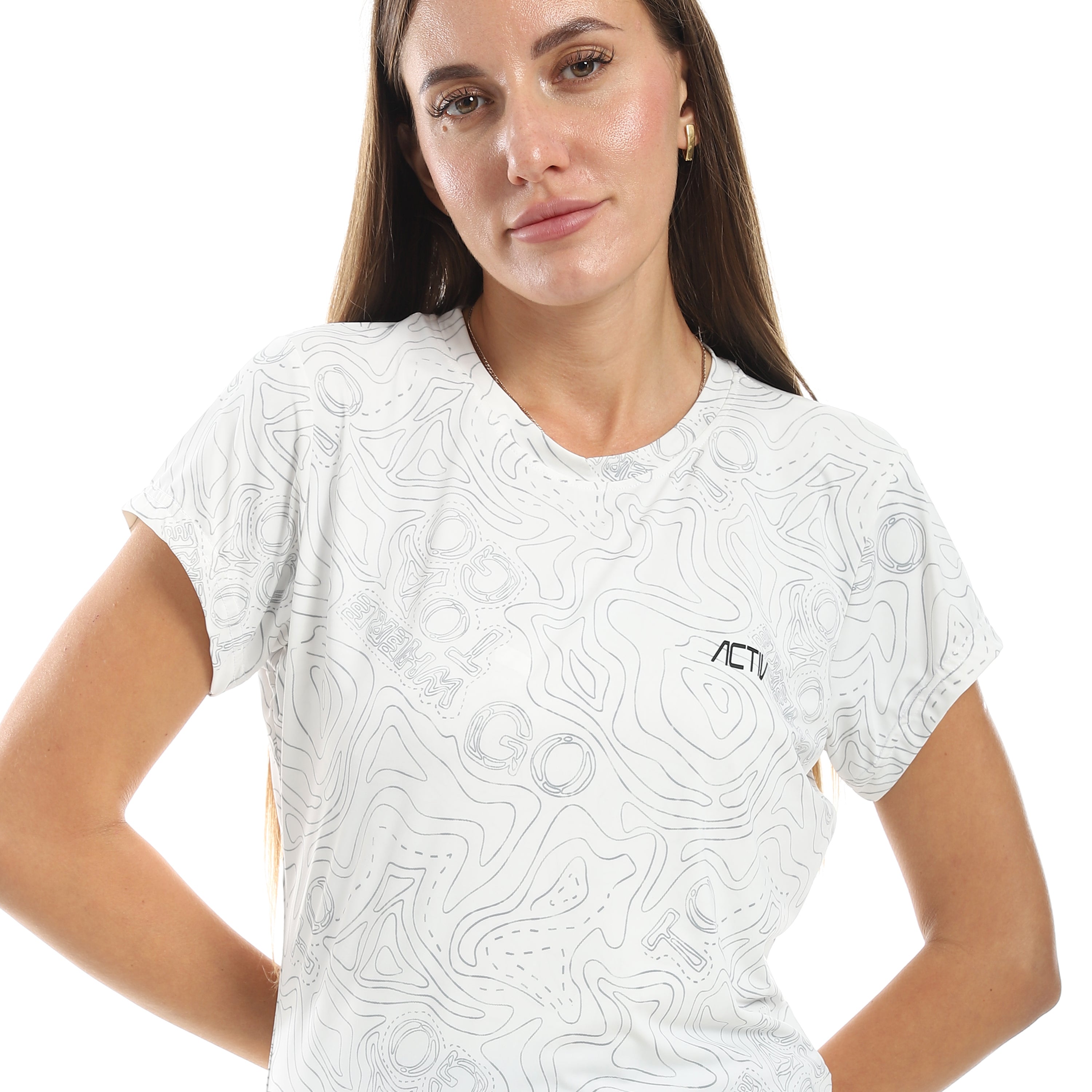 ACTIV WOMEN'S O T-SHIRT - WHT*GREY