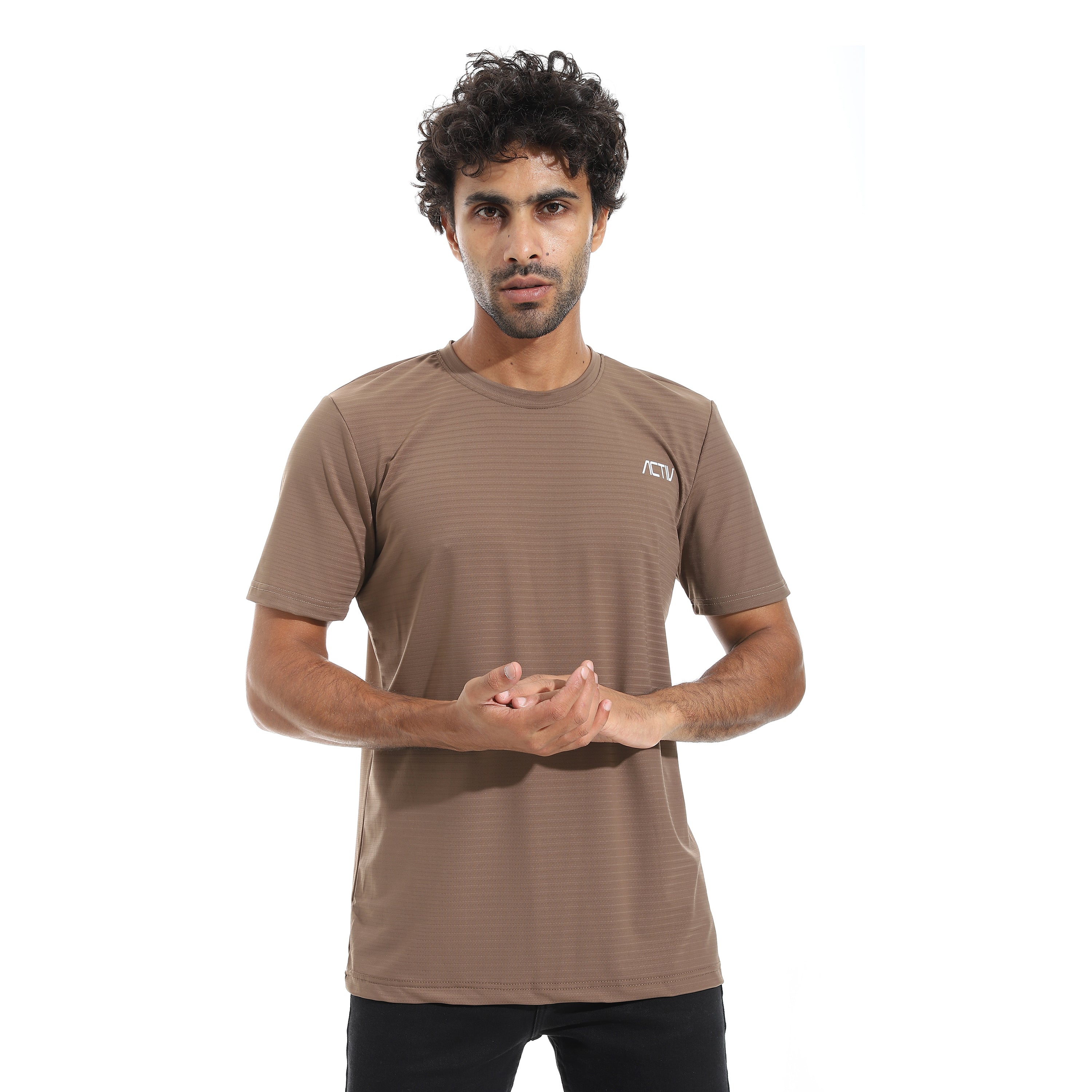 تى شيرت اكتف رجالى - بنى