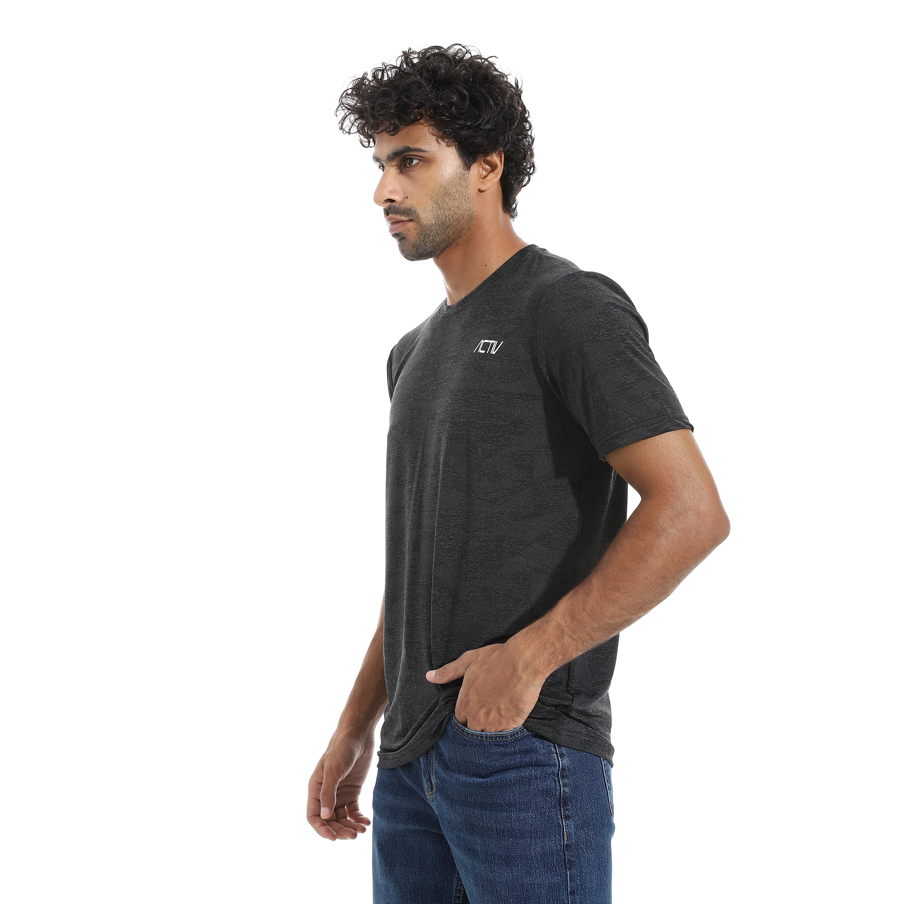 ACTIV MEN'S O T-SHIRT - M.BLACK