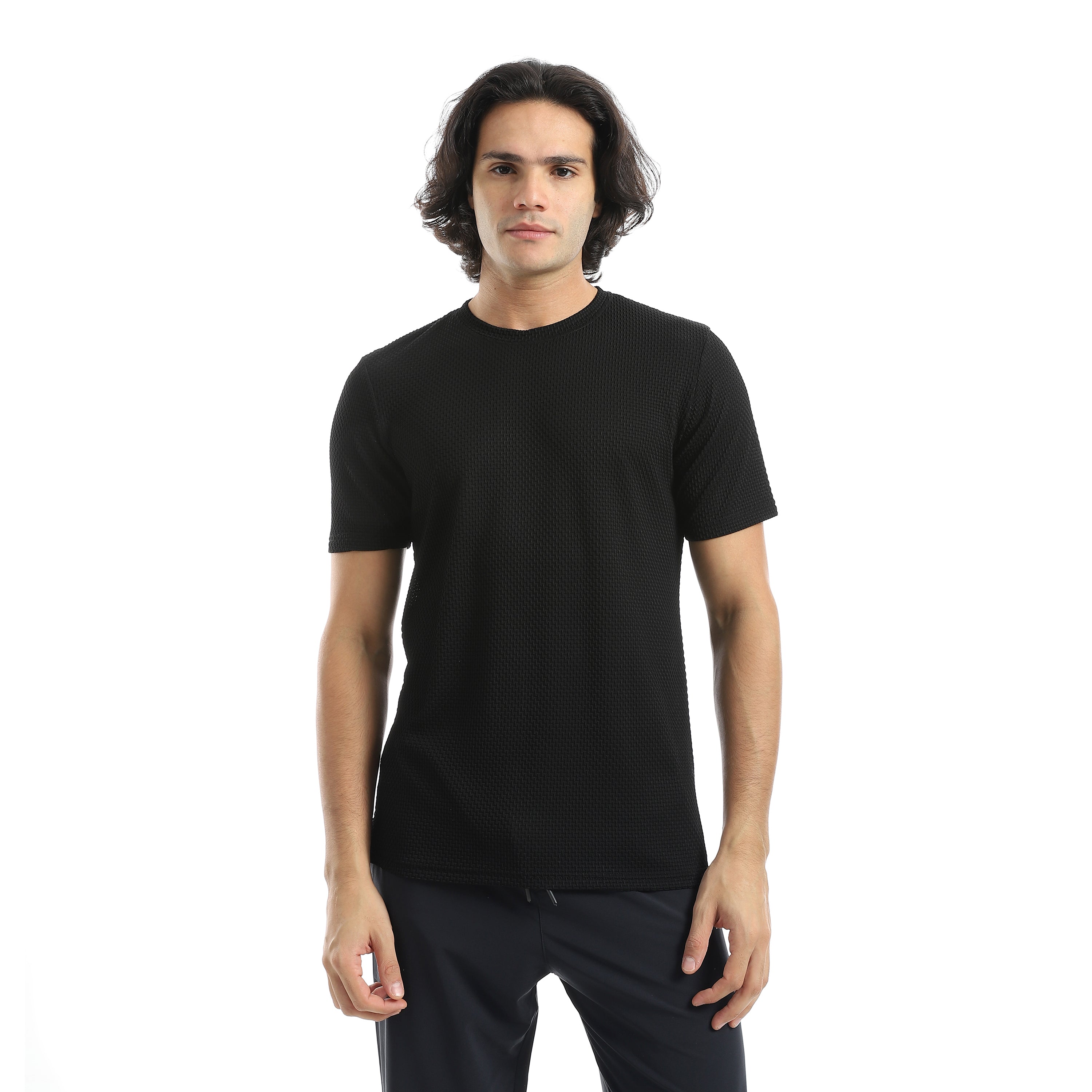 ACTIV MENS PLAIN BASIC T-SHIRT - BLACK