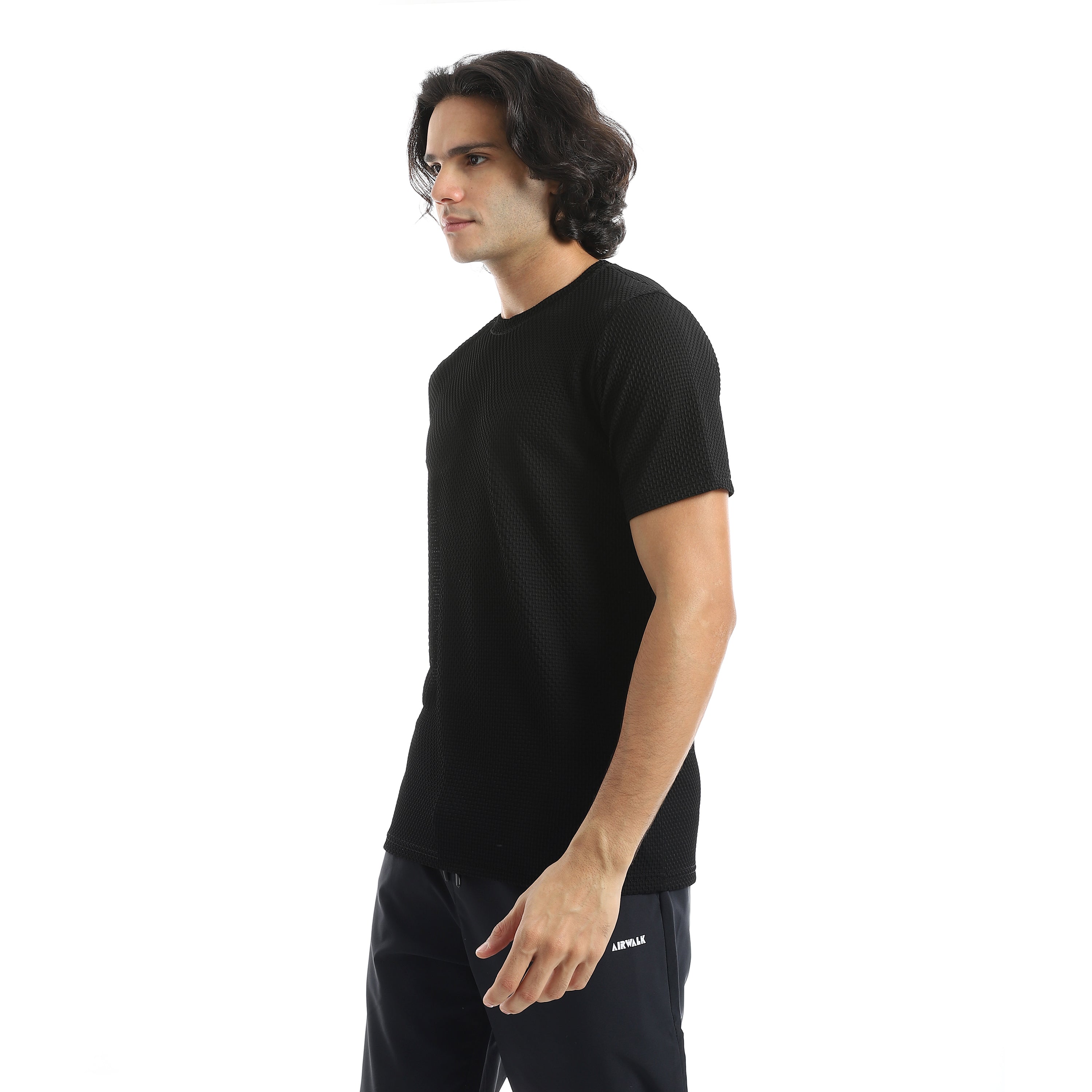 ACTIV MENS PLAIN BASIC T-SHIRT - BLACK